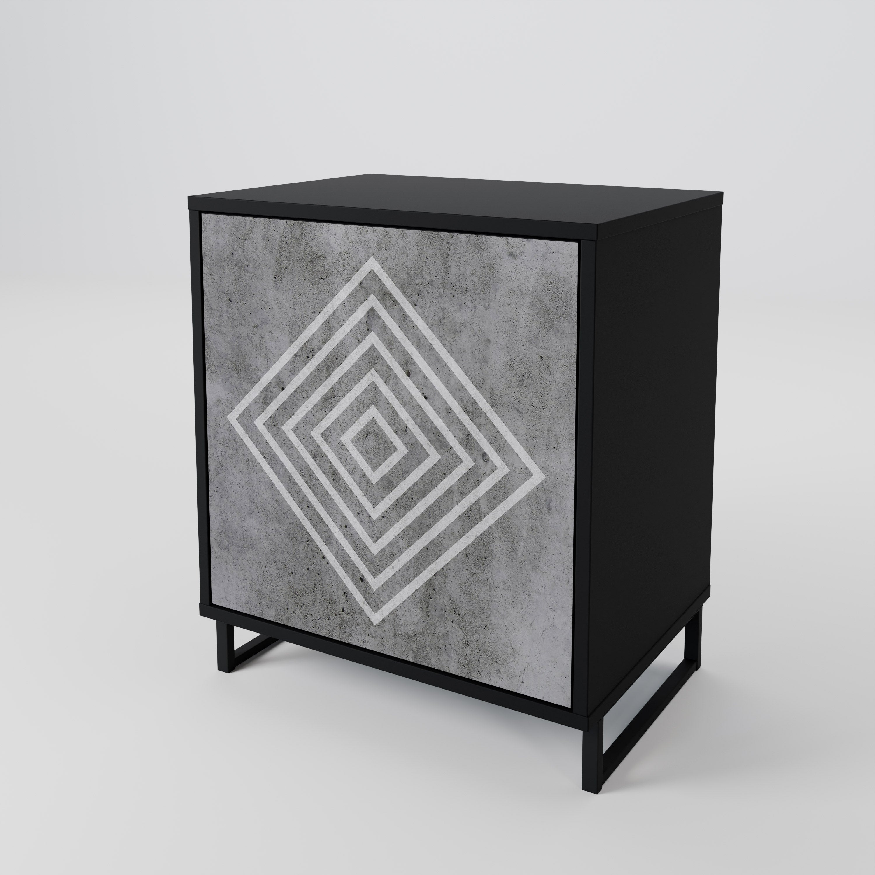 POLYGONAL ARTISTRY Komoda 1-drzwiowa korpus Czarny