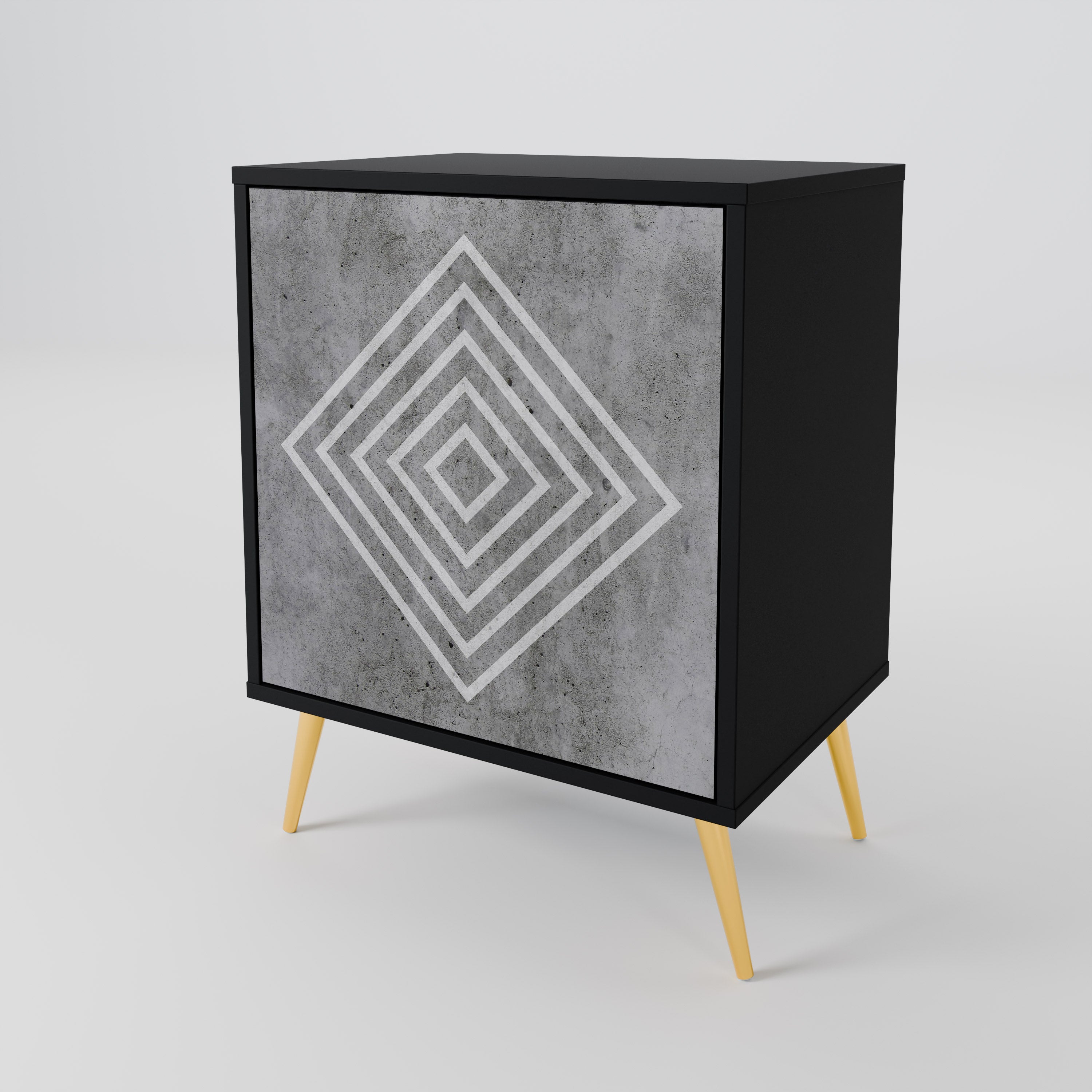 POLYGONAL ARTISTRY Komoda 1-drzwiowa korpus Czarny