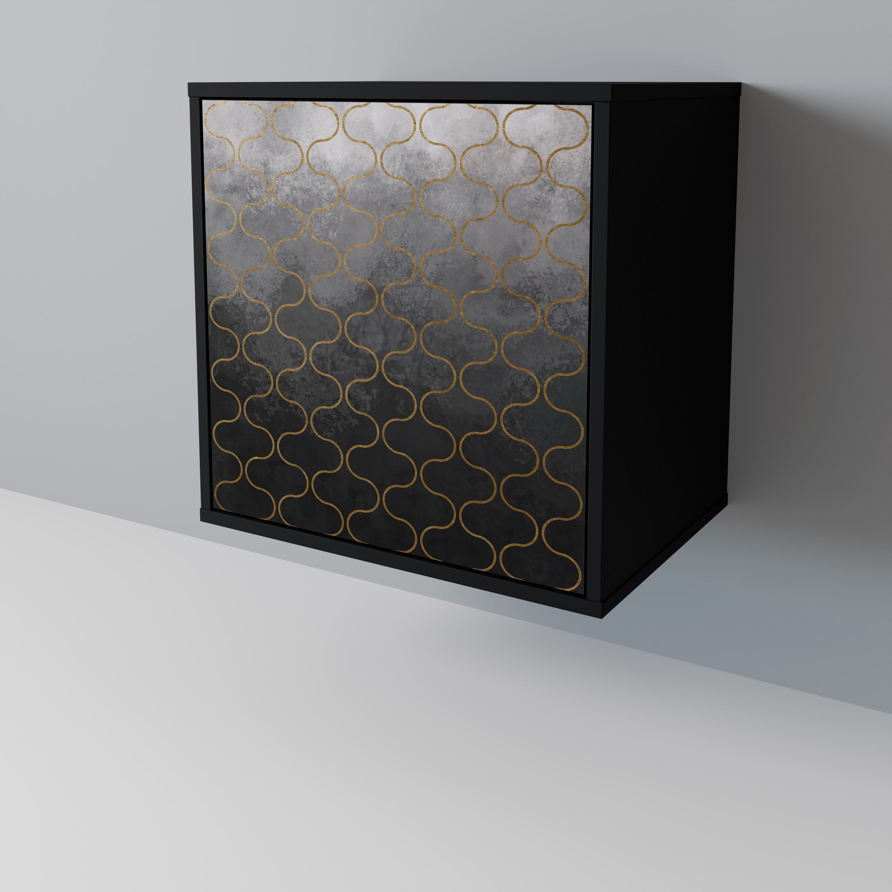 TESSELATED GRAYISH Komoda 1-drzwiowa korpus Czarny