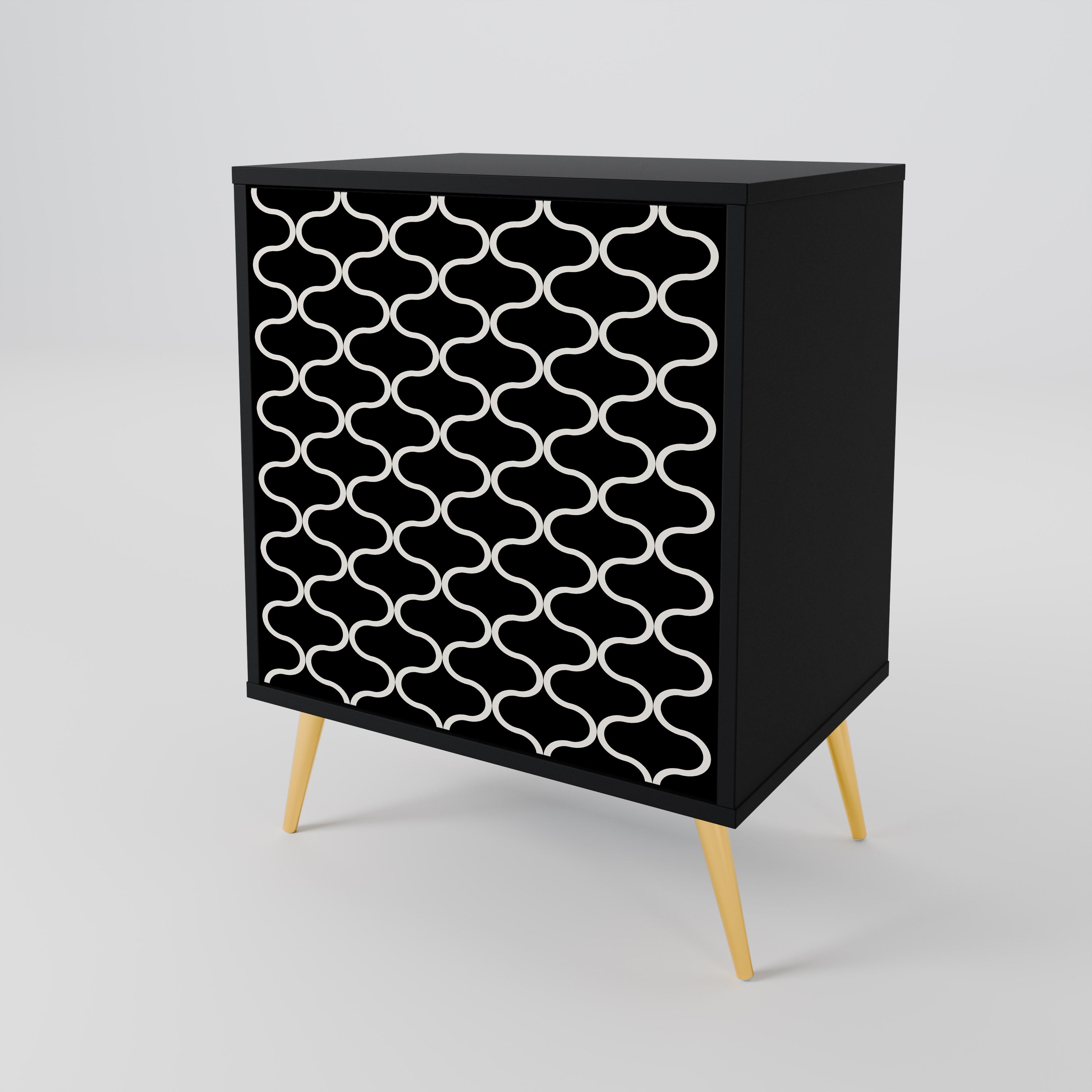 TESSELATED BLACKNESS Komoda 1-drzwiowa korpus Czarny