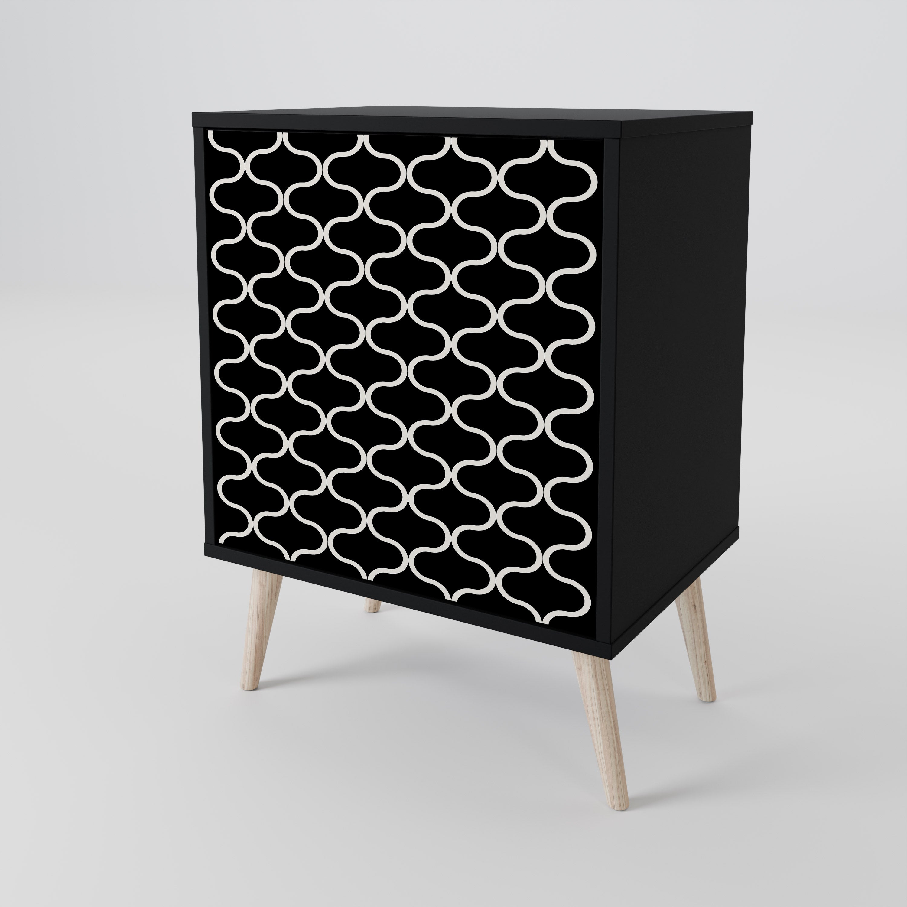 TESSELATED BLACKNESS Komoda 1-drzwiowa korpus Czarny