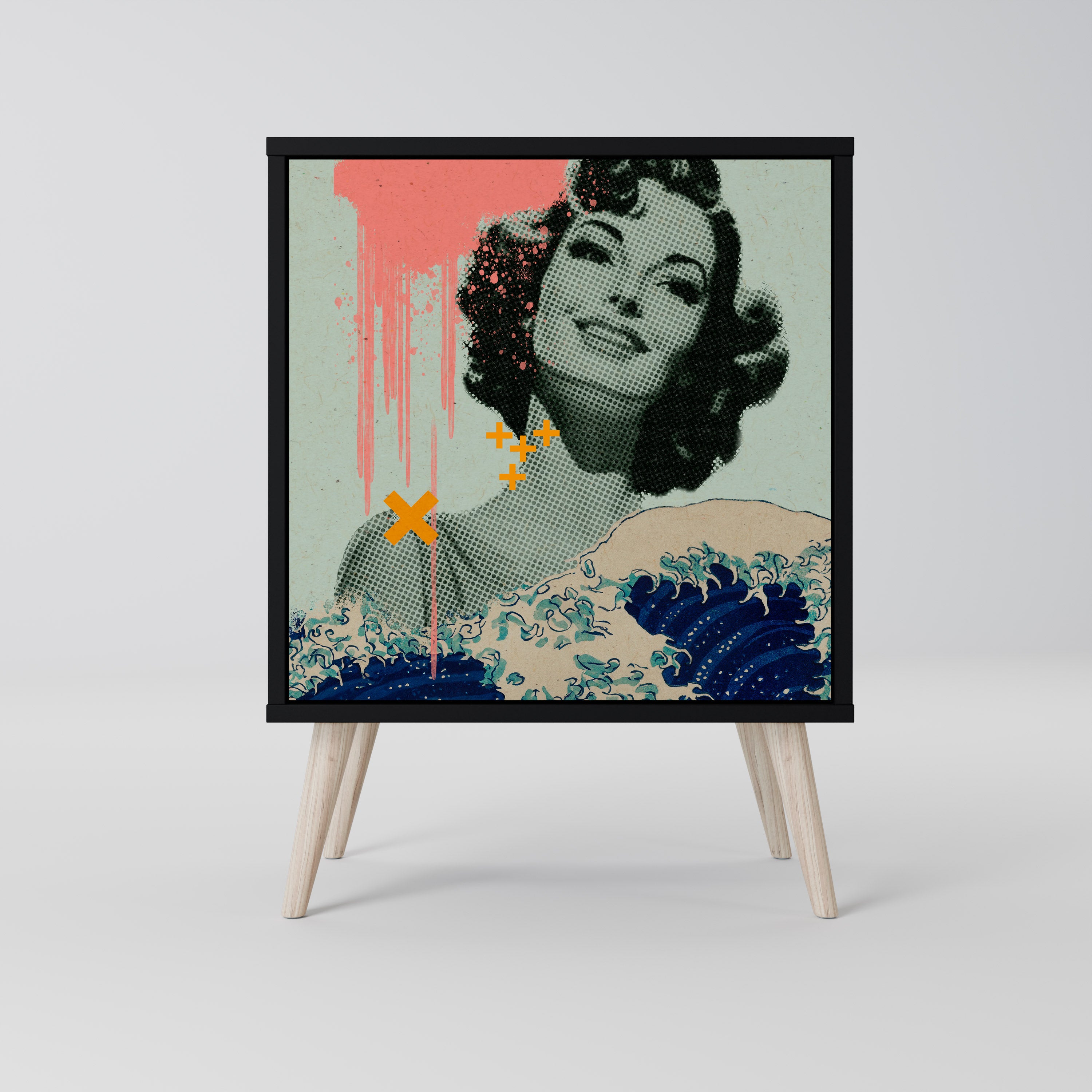KANAGAWA BEAUTY Komoda 1-drzwiowa korpus Czarny