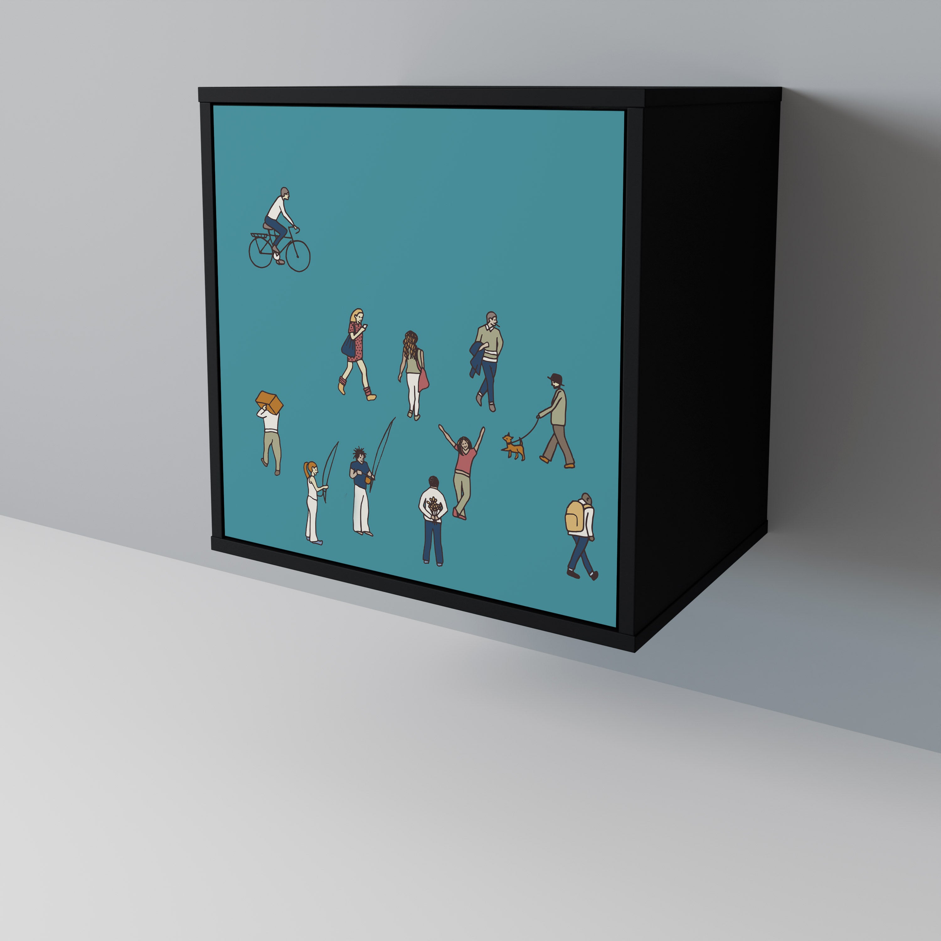 COLLECTIVE STREAM Komoda 1-drzwiowa korpus Czarny