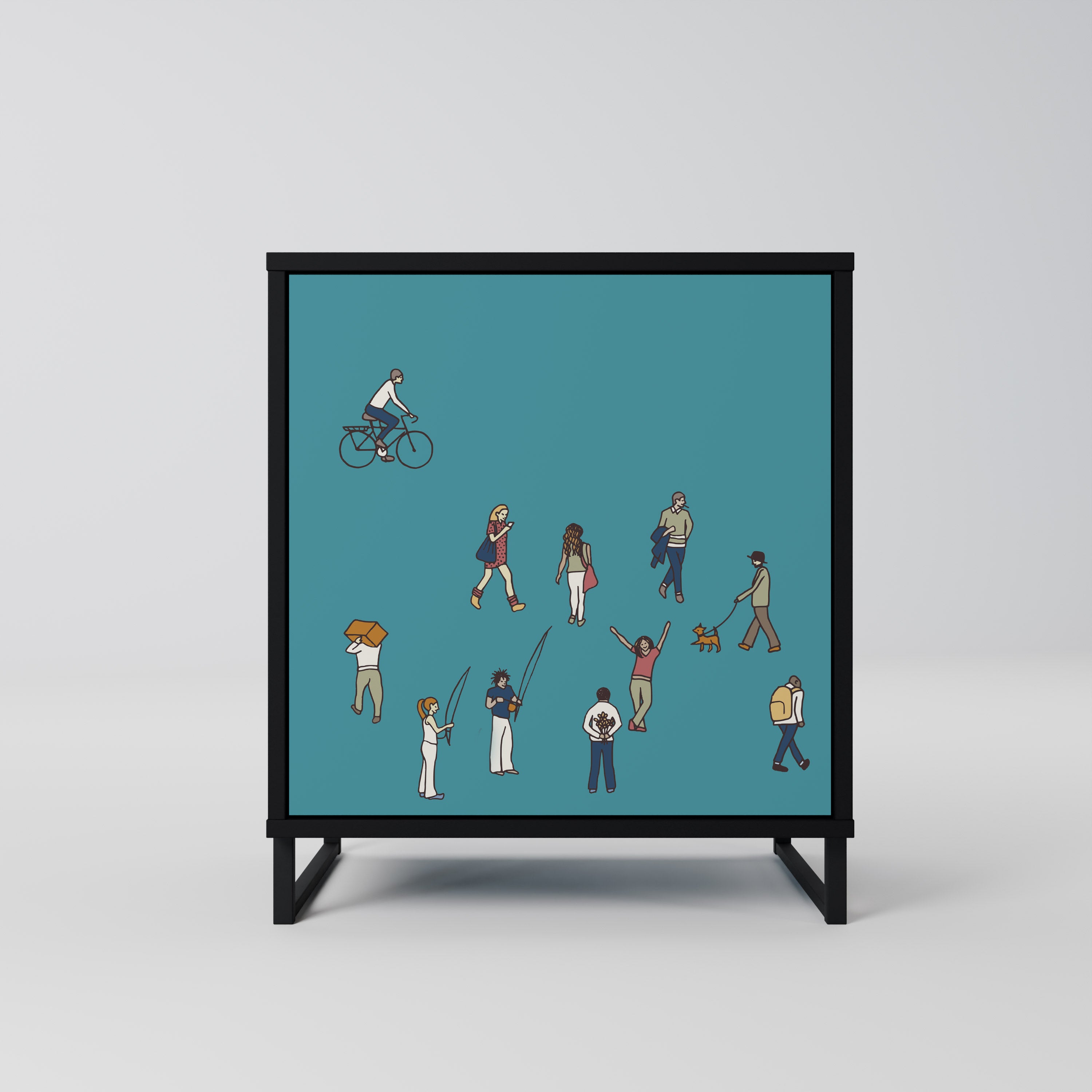 COLLECTIVE STREAM Komoda 1-drzwiowa korpus Czarny