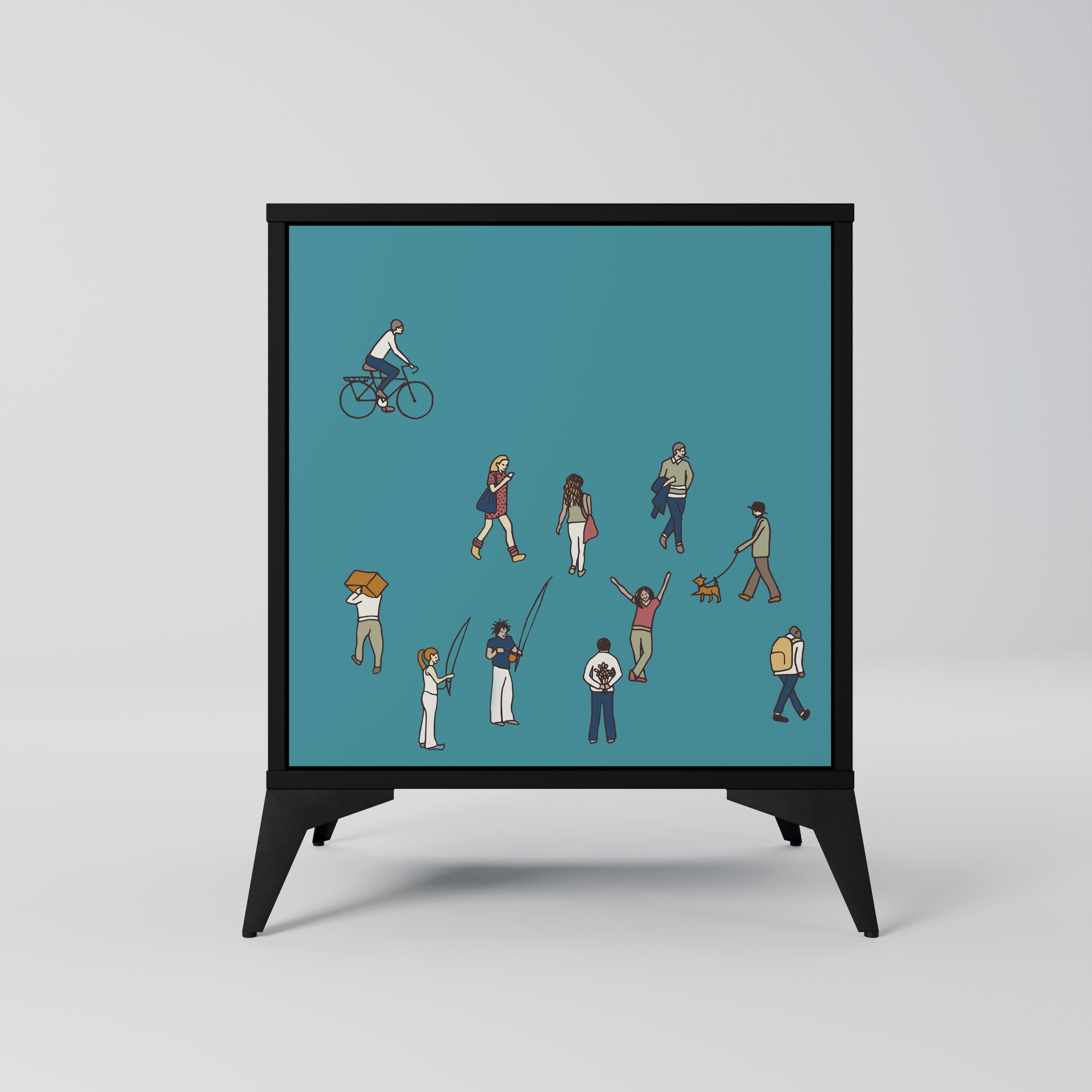 COLLECTIVE STREAM Komoda 1-drzwiowa korpus Czarny