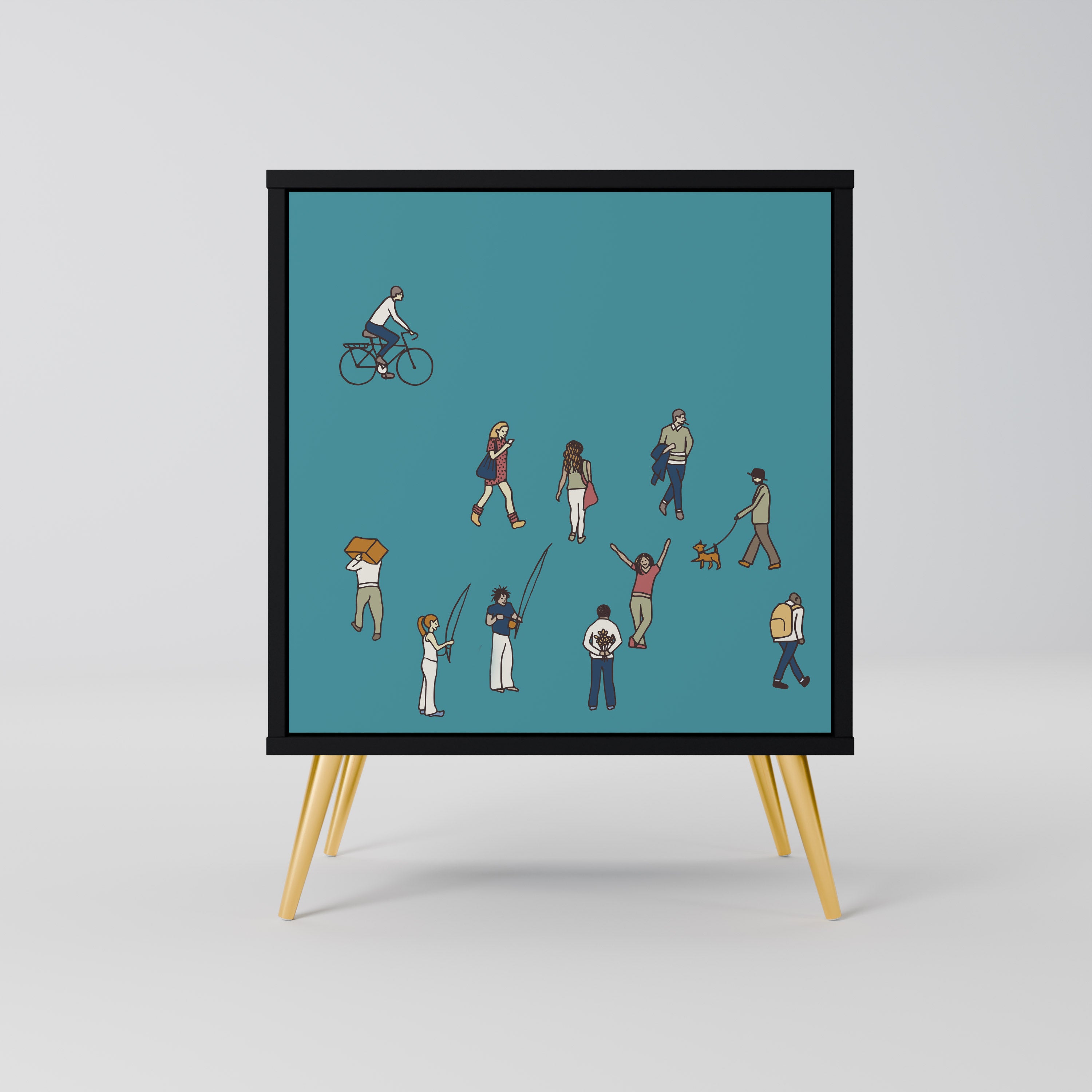 COLLECTIVE STREAM Komoda 1-drzwiowa korpus Czarny