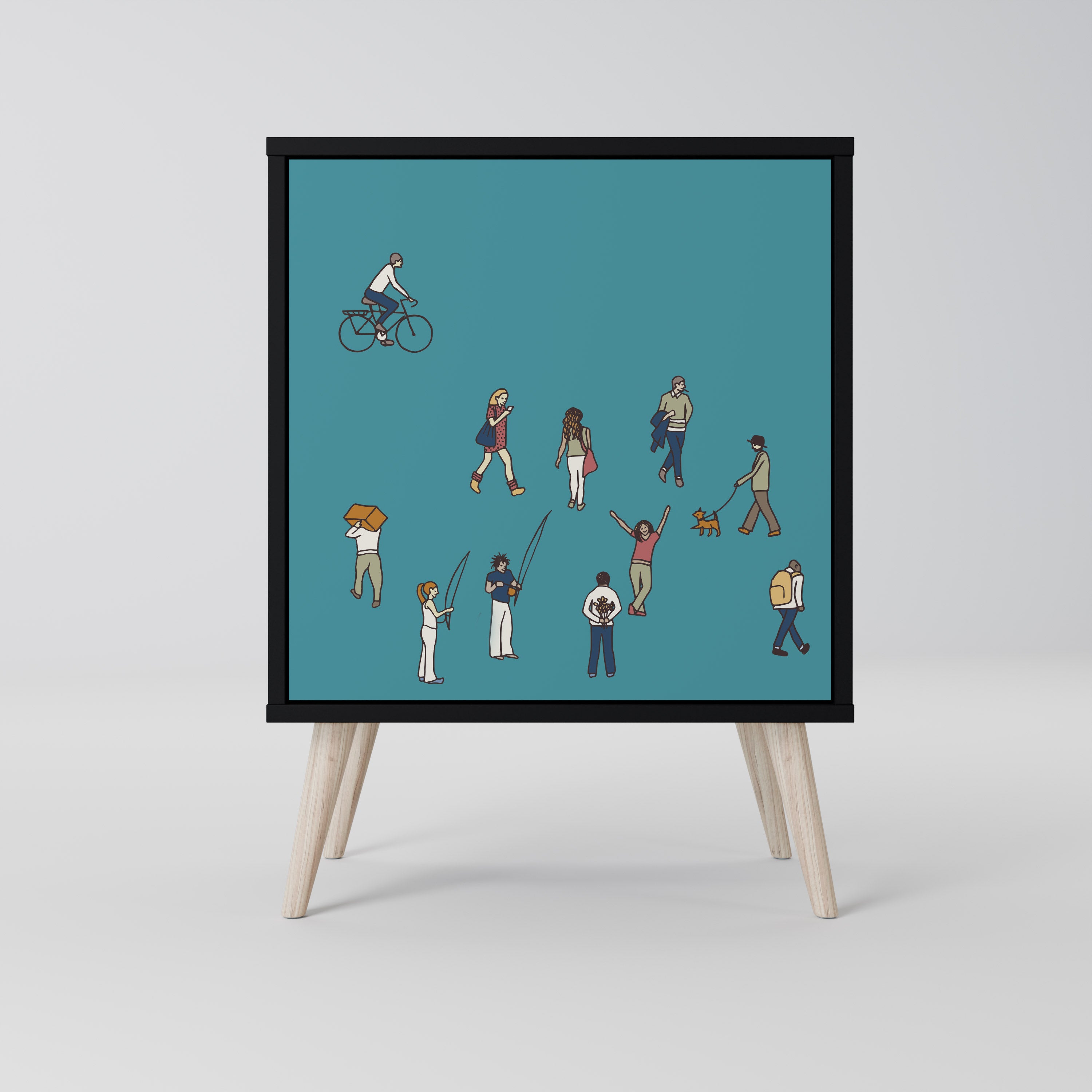 COLLECTIVE STREAM Komoda 1-drzwiowa korpus Czarny