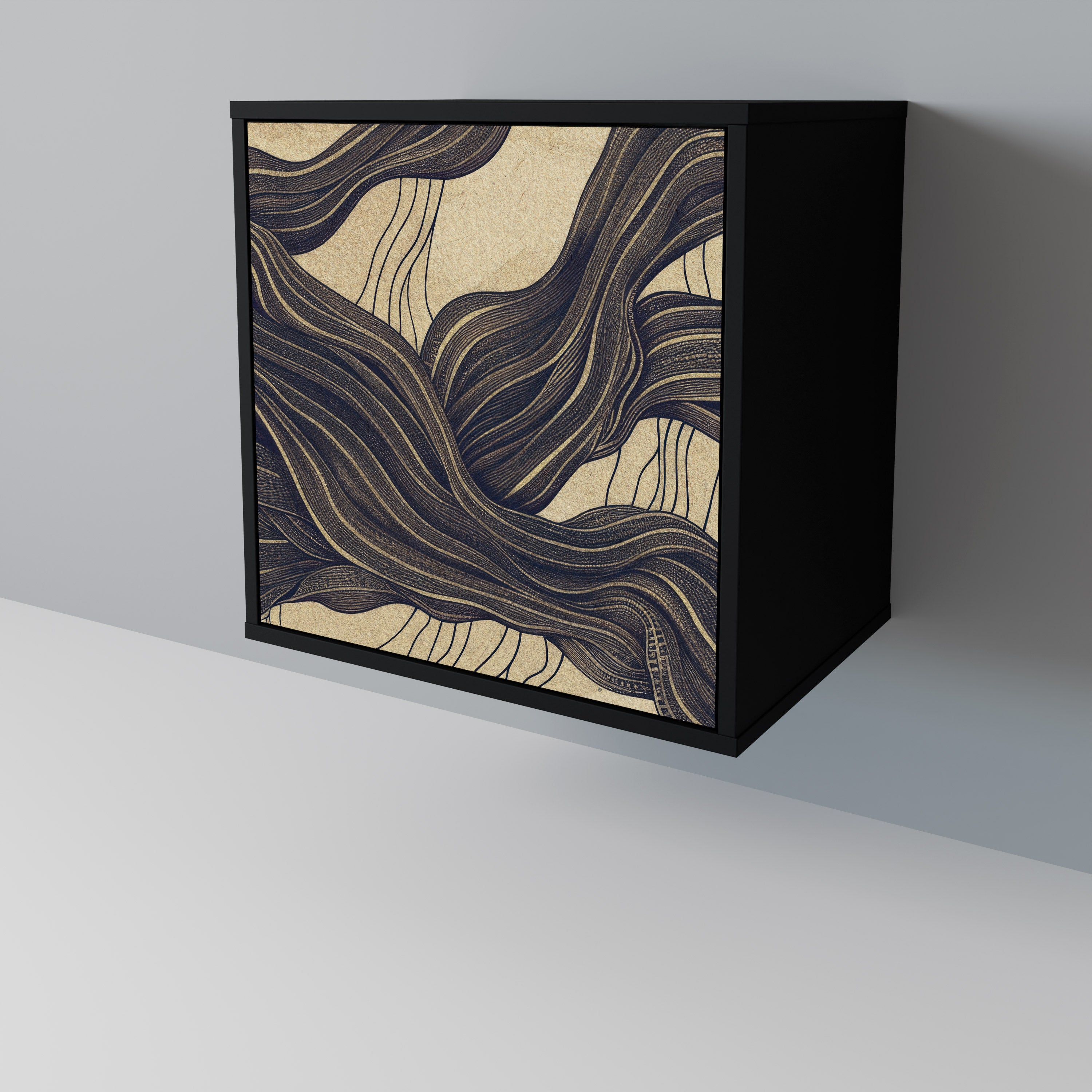 UNIFIED FRAGMENTS Komoda 1-drzwiowa korpus Czarny