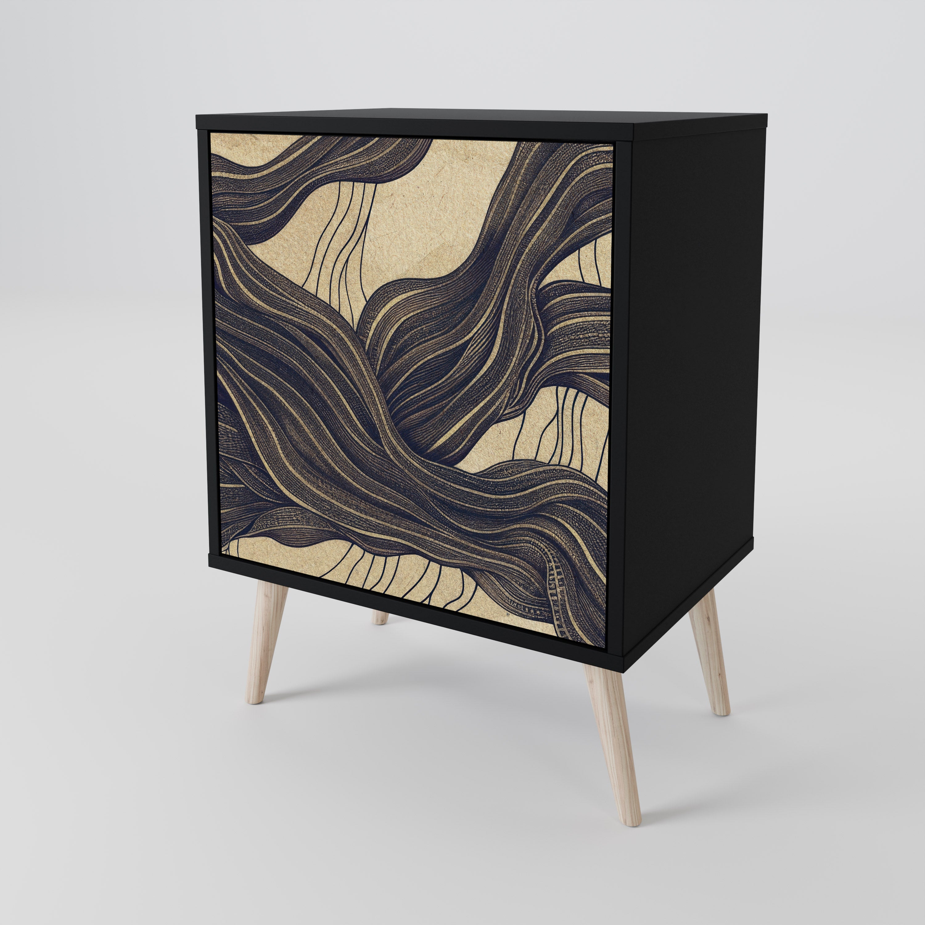 UNIFIED FRAGMENTS Komoda 1-drzwiowa korpus Czarny