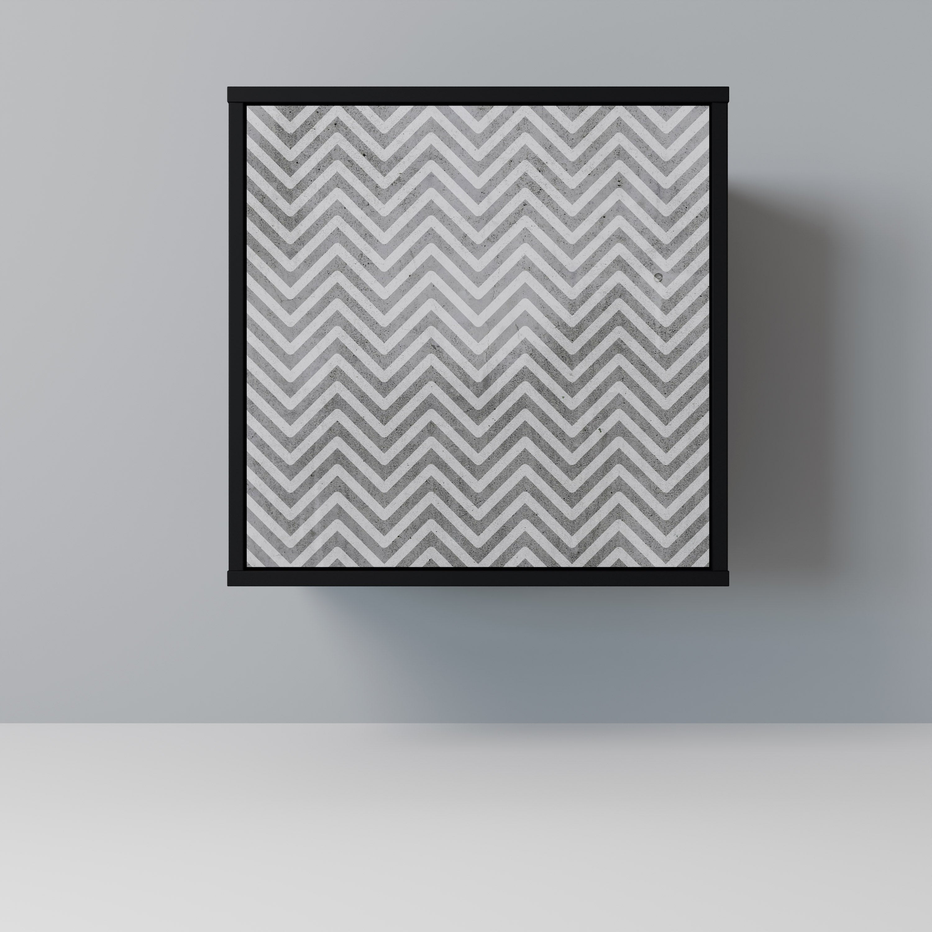 CONCRETE ZIG ZAG Komoda 1-drzwiowa korpus Czarny