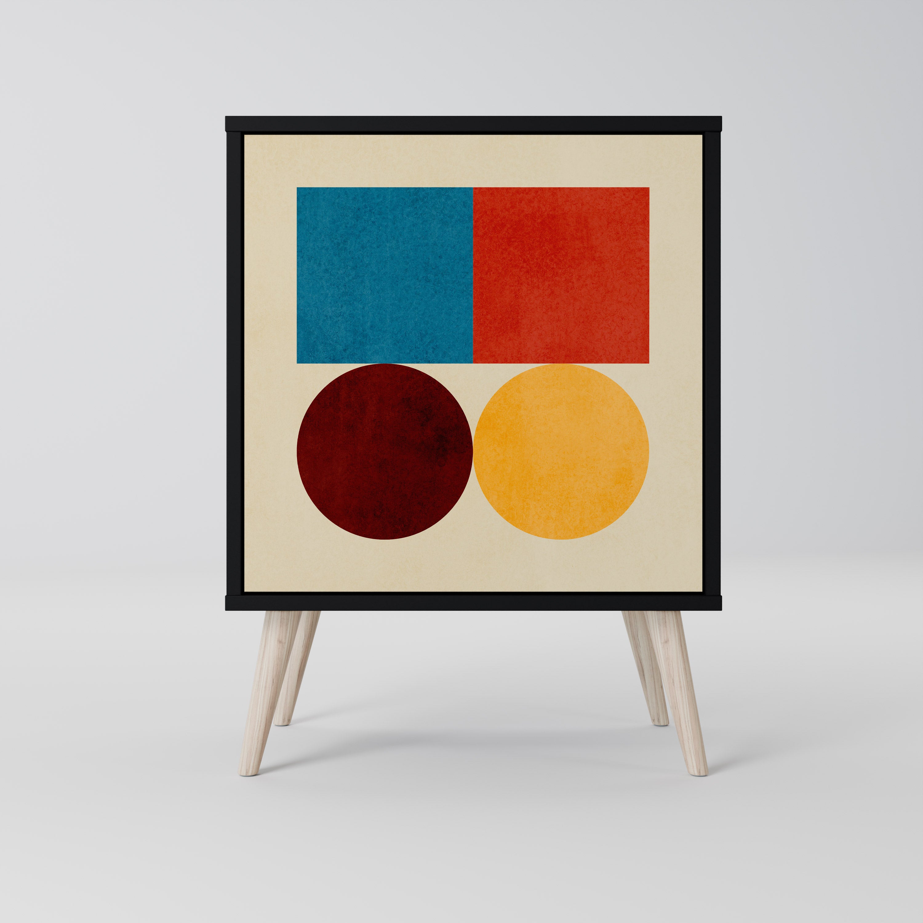 GEOMETRIC PUZZLE Komoda 1-drzwiowa korpus Czarny