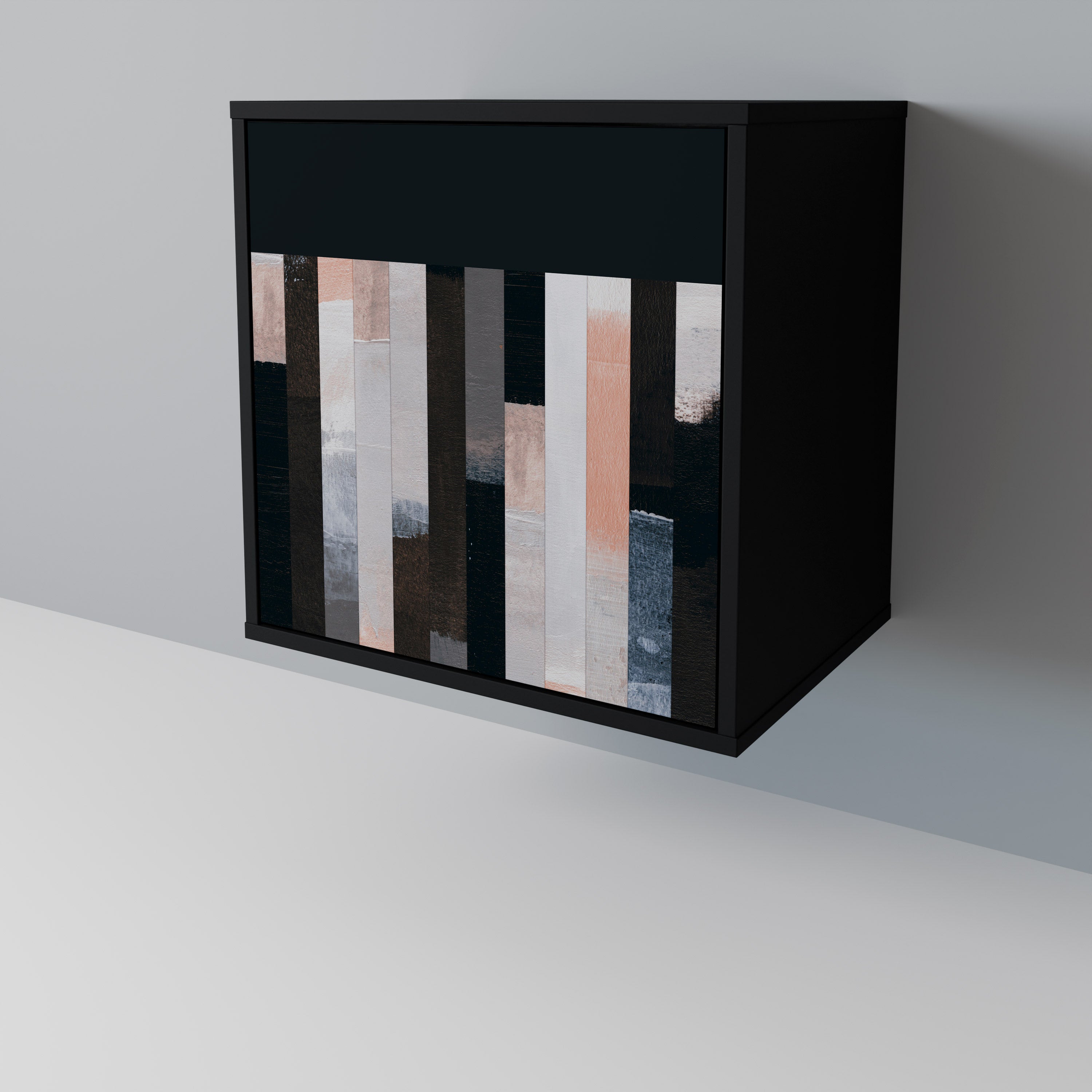 COLLAGE OF RECTANGLES Komoda 1-drzwiowa korpus Czarny