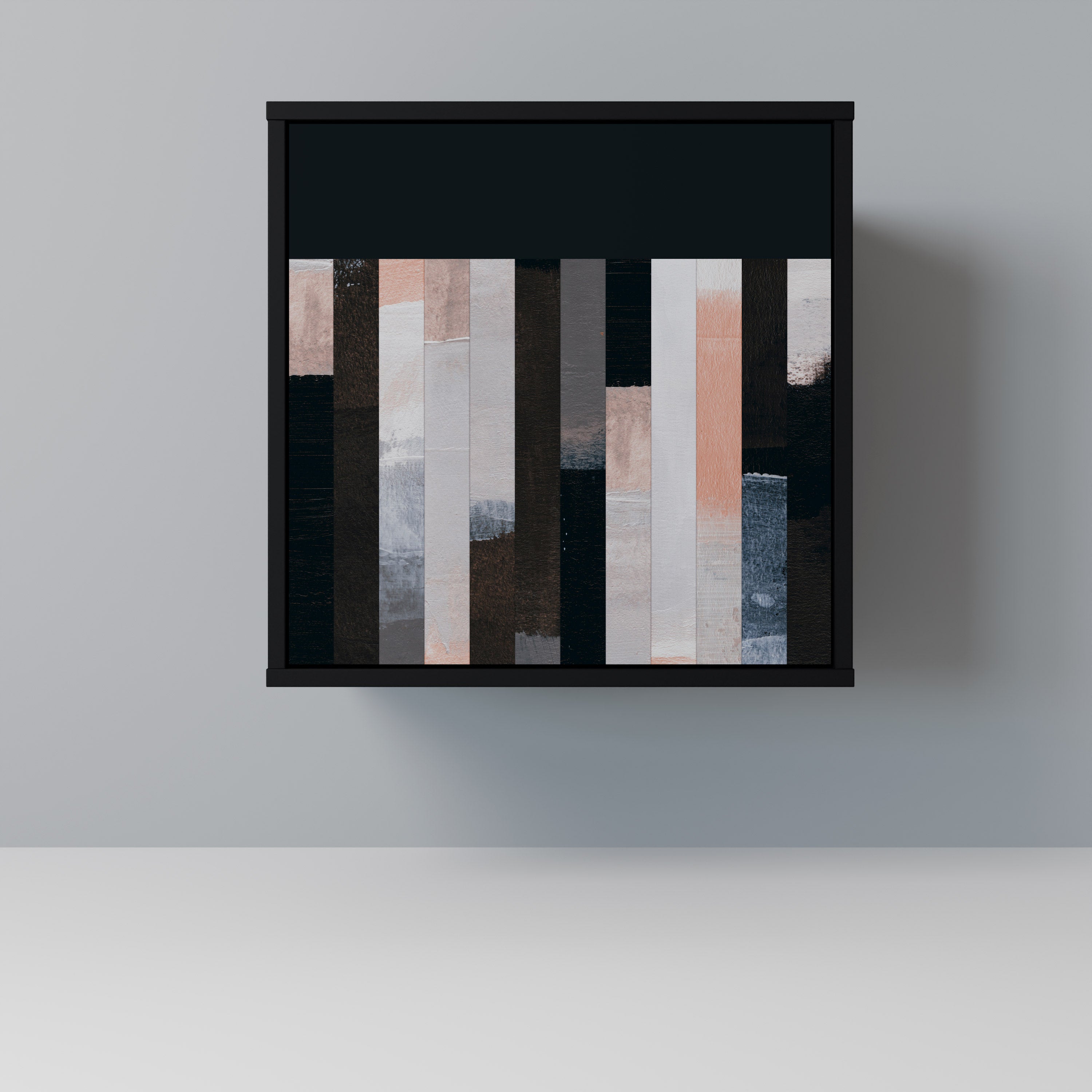 COLLAGE OF RECTANGLES Komoda 1-drzwiowa korpus Czarny