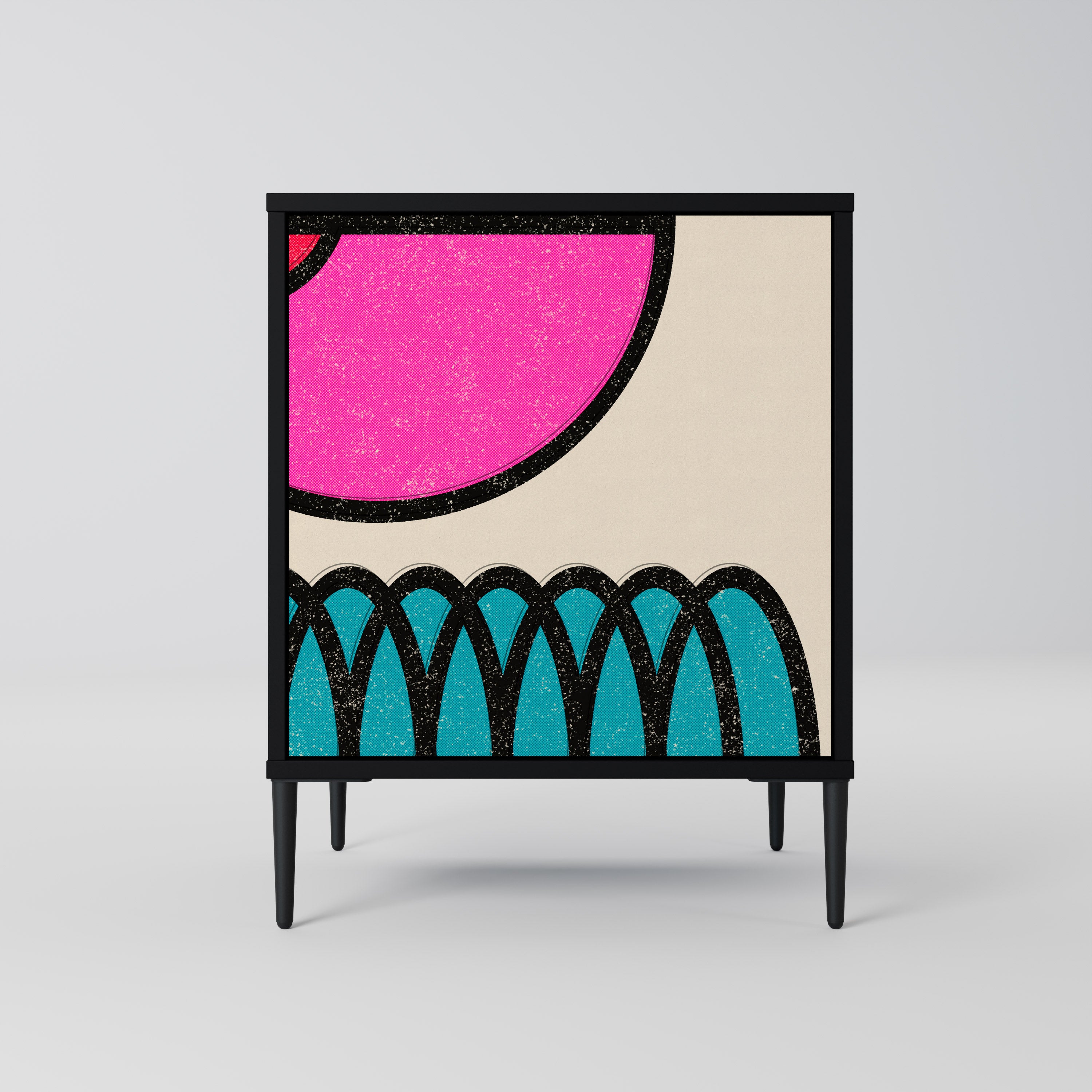 GEOMETRIC RHAPSODY Komoda 1-drzwiowa korpus Czarny