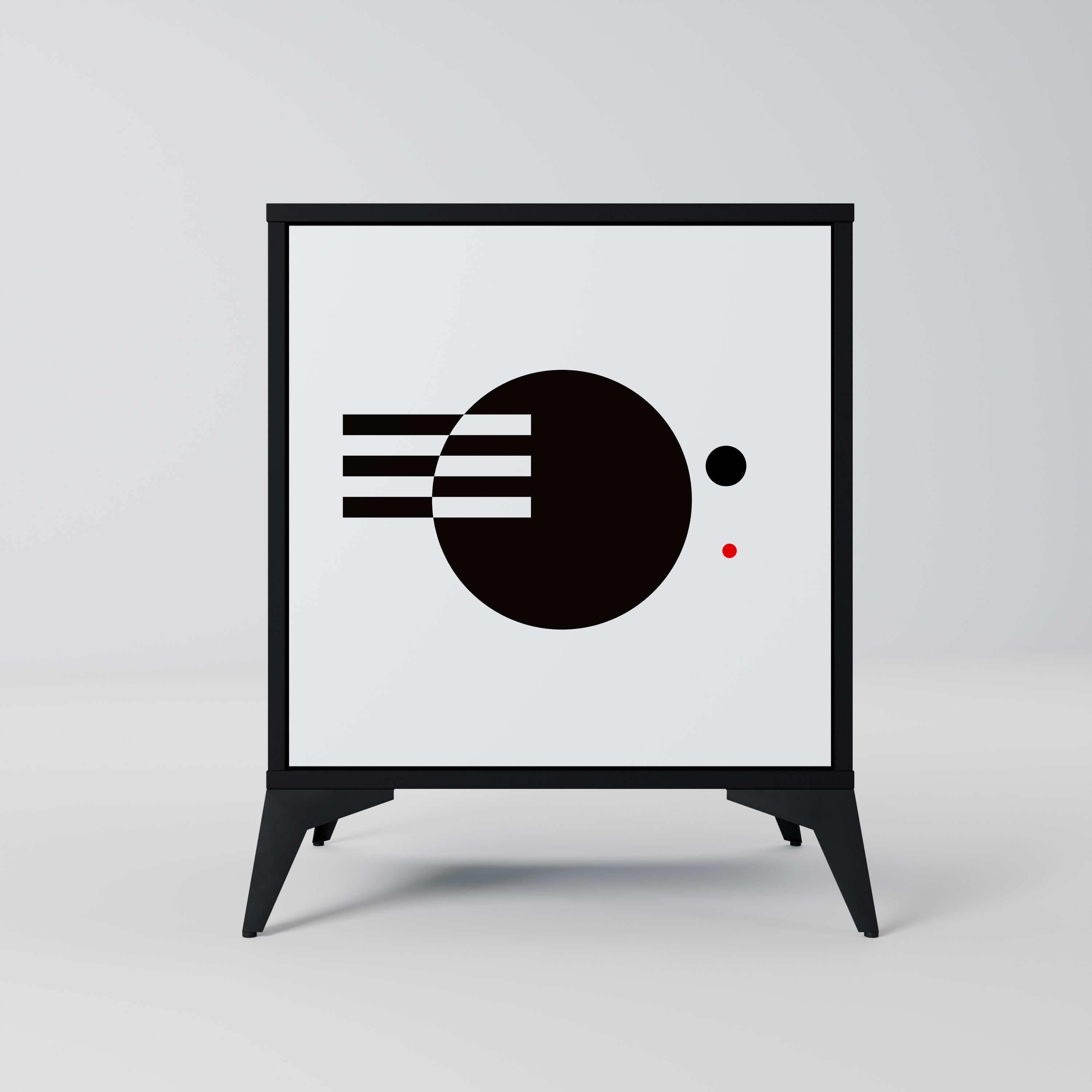 BLACK AND WHITE COMBINATION Komoda 1-drzwiowa korpus Czarny