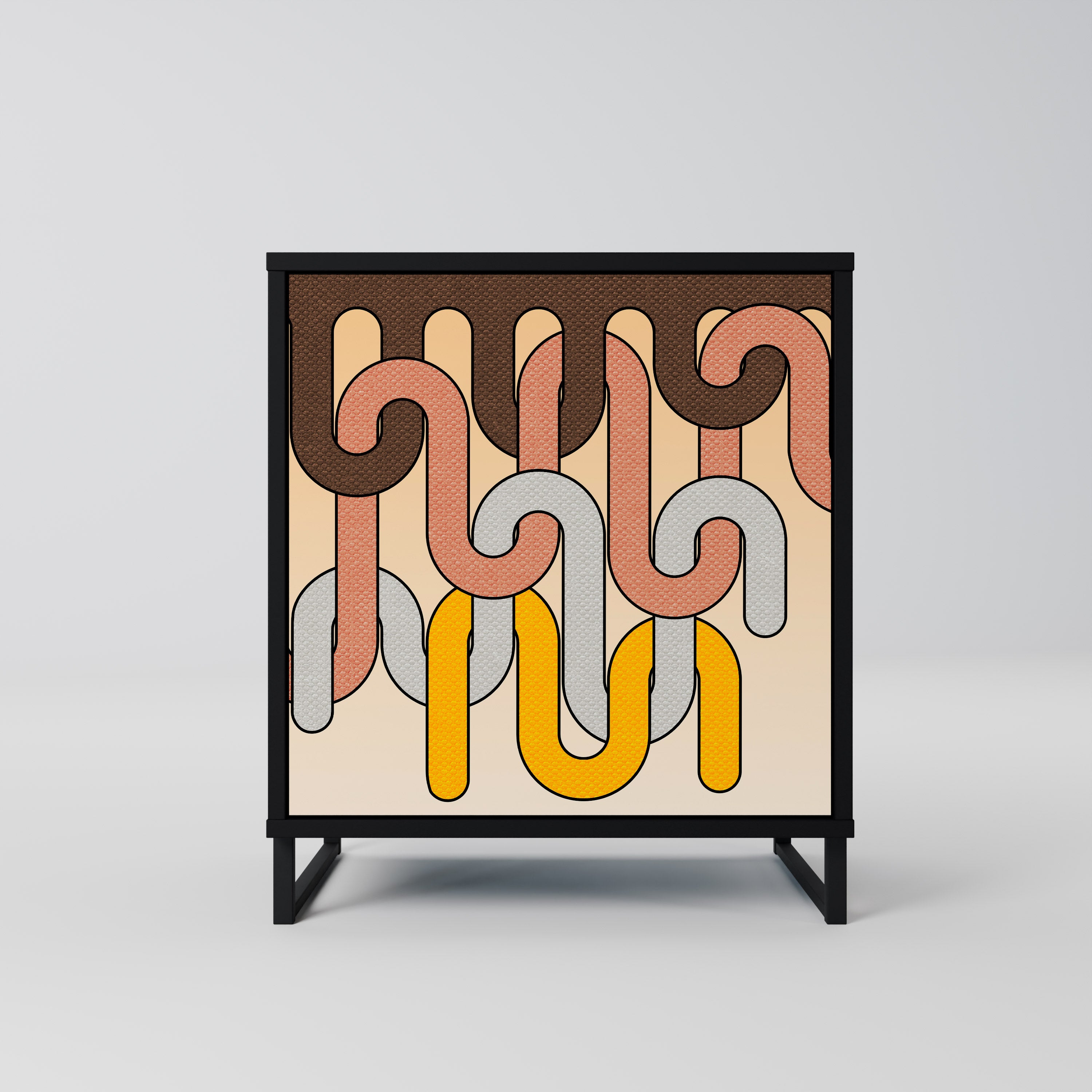 COLORFUL STRINGS Komoda 1-drzwiowa korpus Czarny