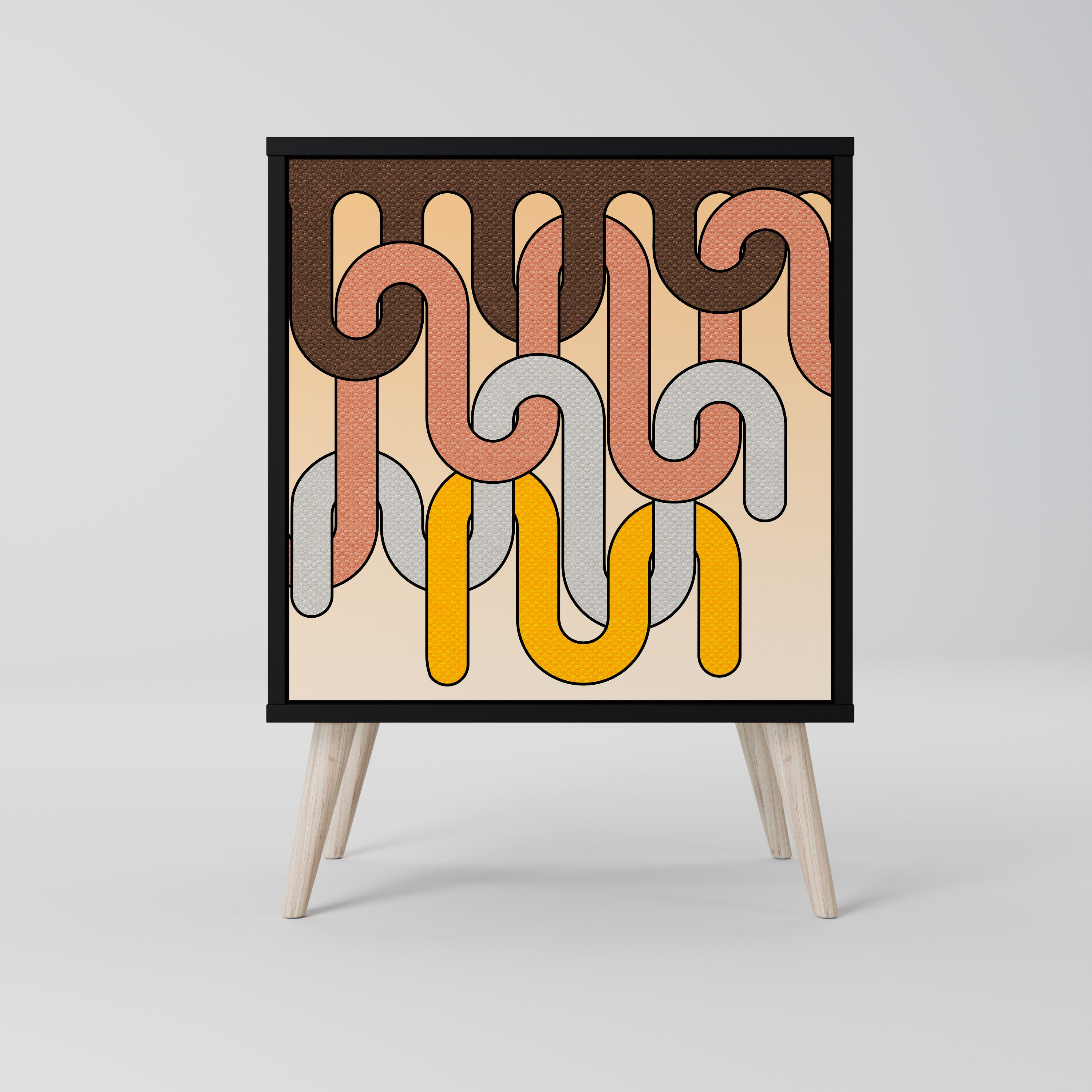 COLORFUL STRINGS Komoda 1-drzwiowa korpus Czarny