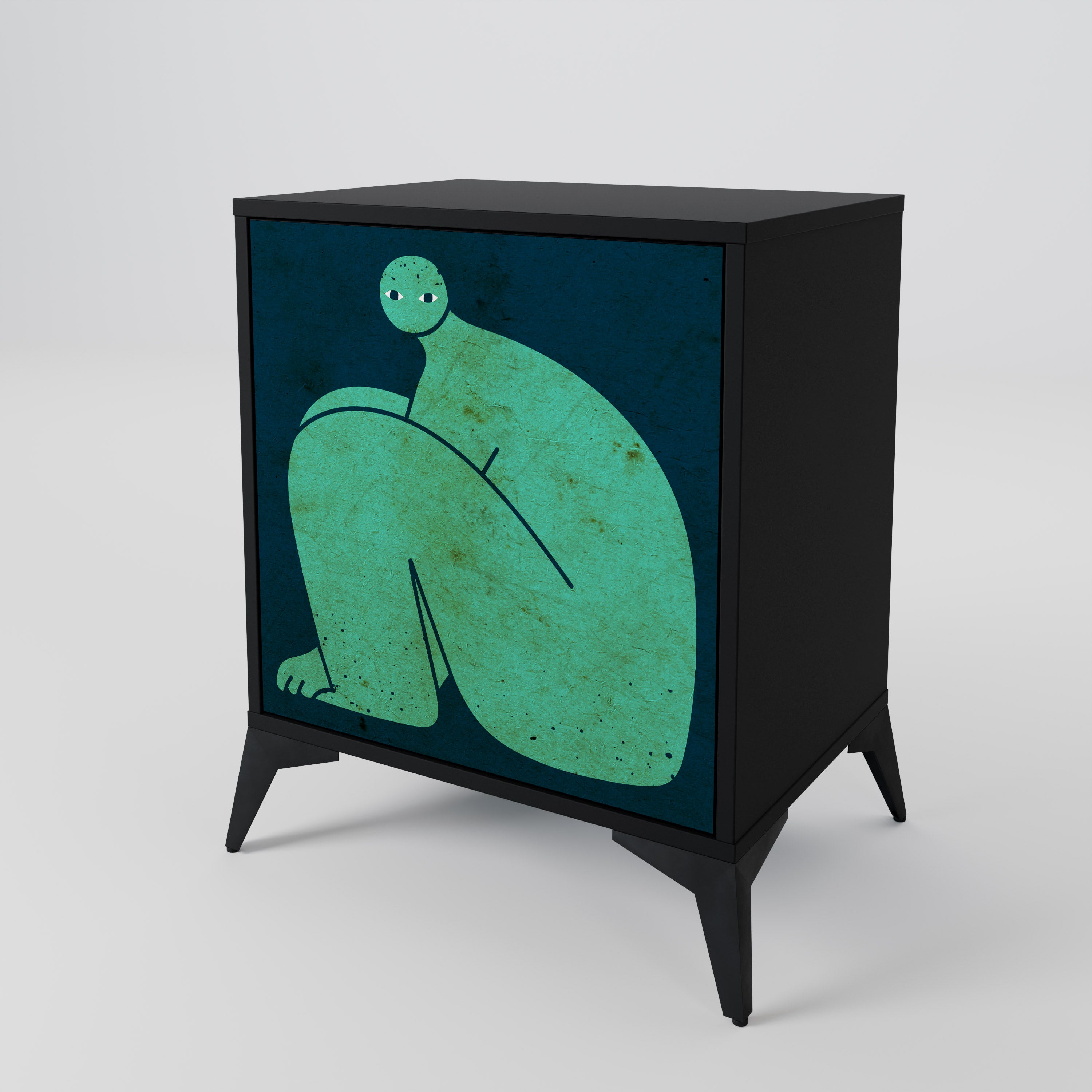 TOGETHER BUT SEPARATELY Komoda 1-drzwiowa korpus Czarny