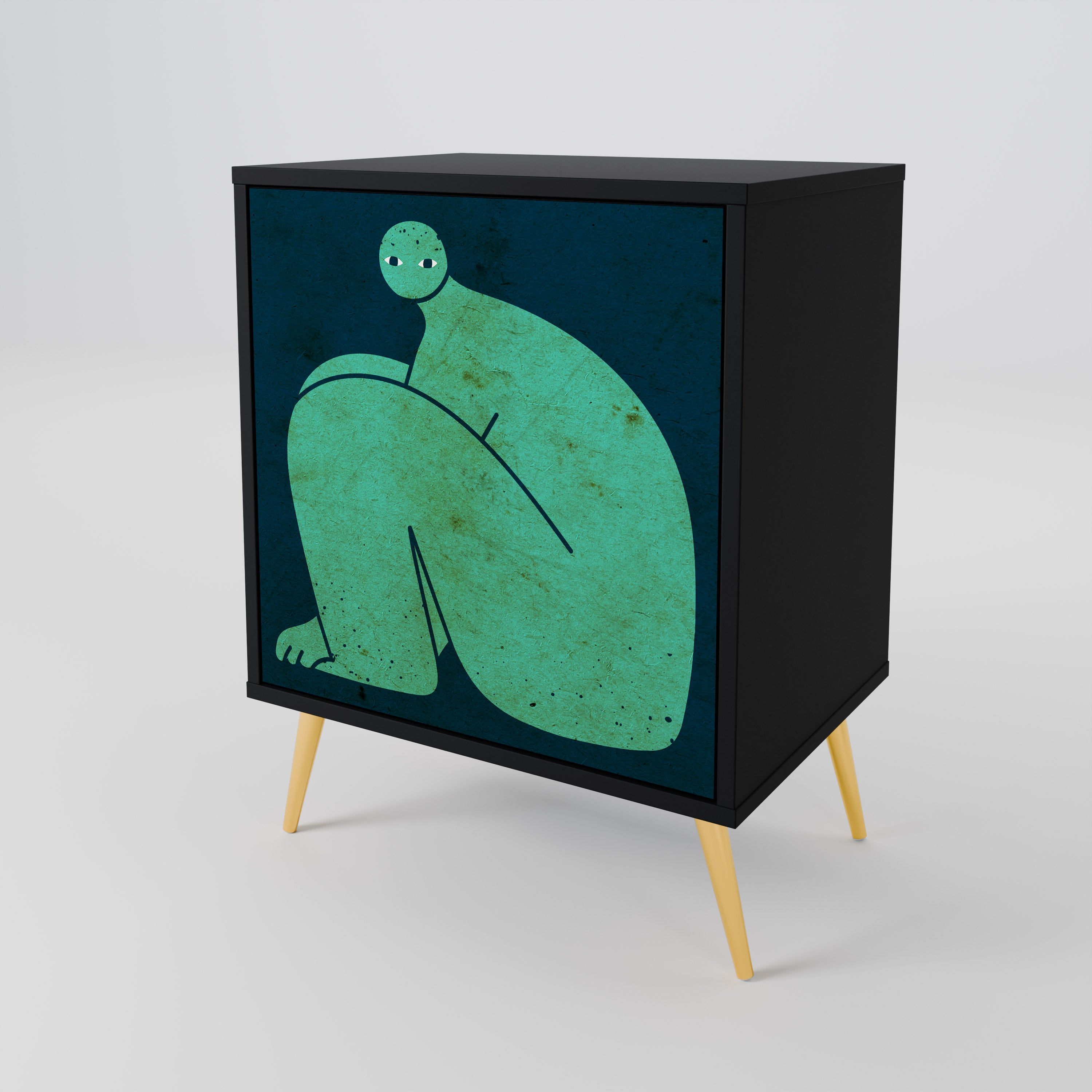 TOGETHER BUT SEPARATELY Komoda 1-drzwiowa korpus Czarny