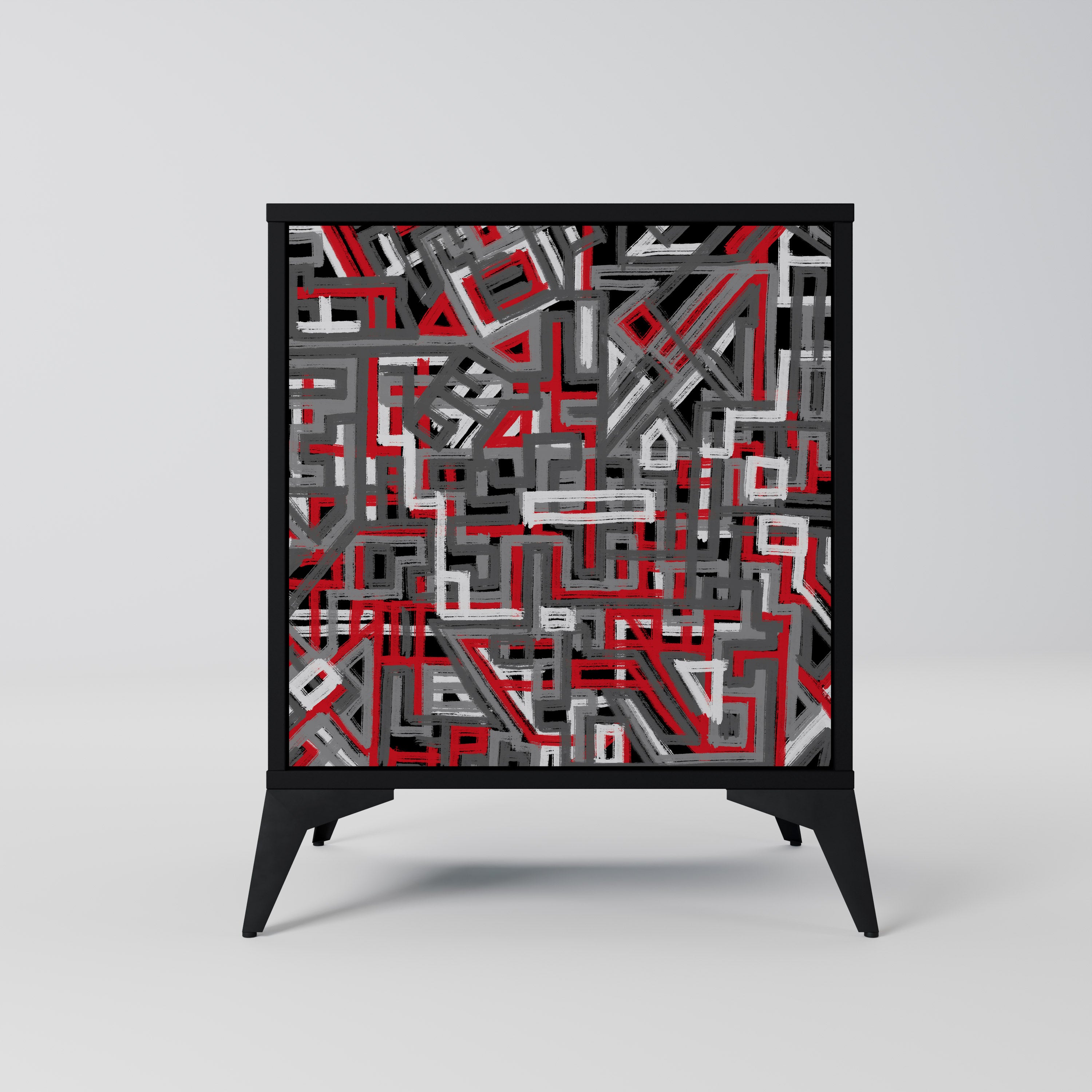 BROKEN LINES Komoda 1-drzwiowa korpus Czarny