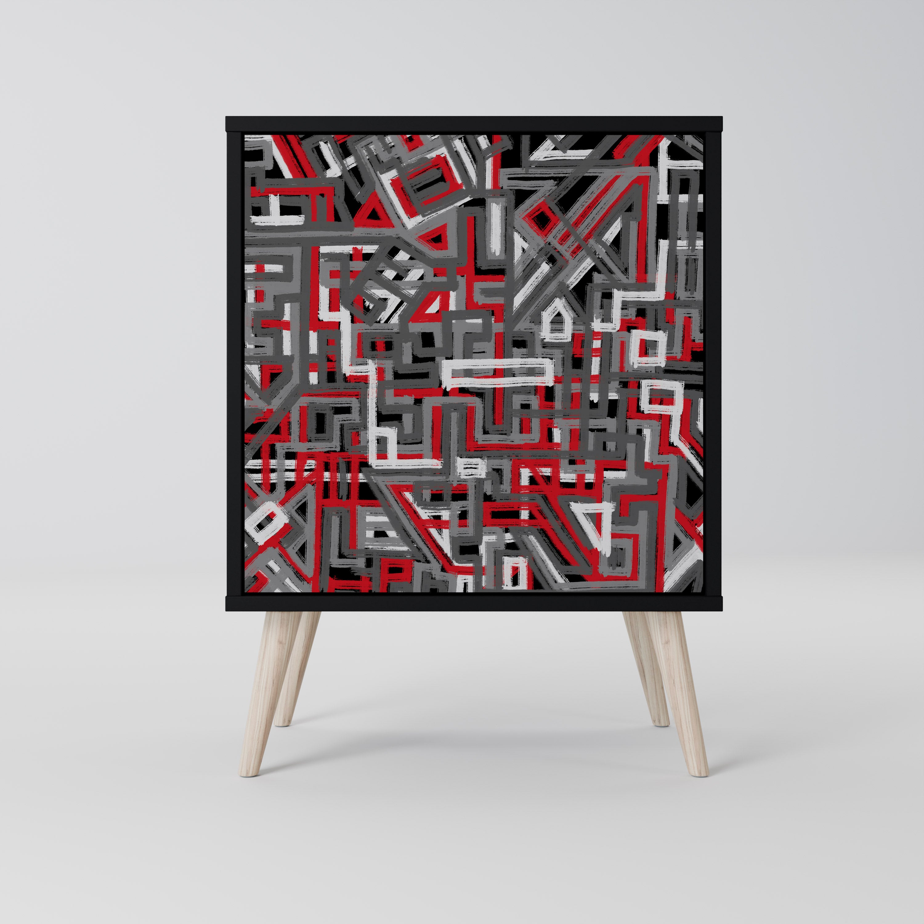 BROKEN LINES Komoda 1-drzwiowa korpus Czarny