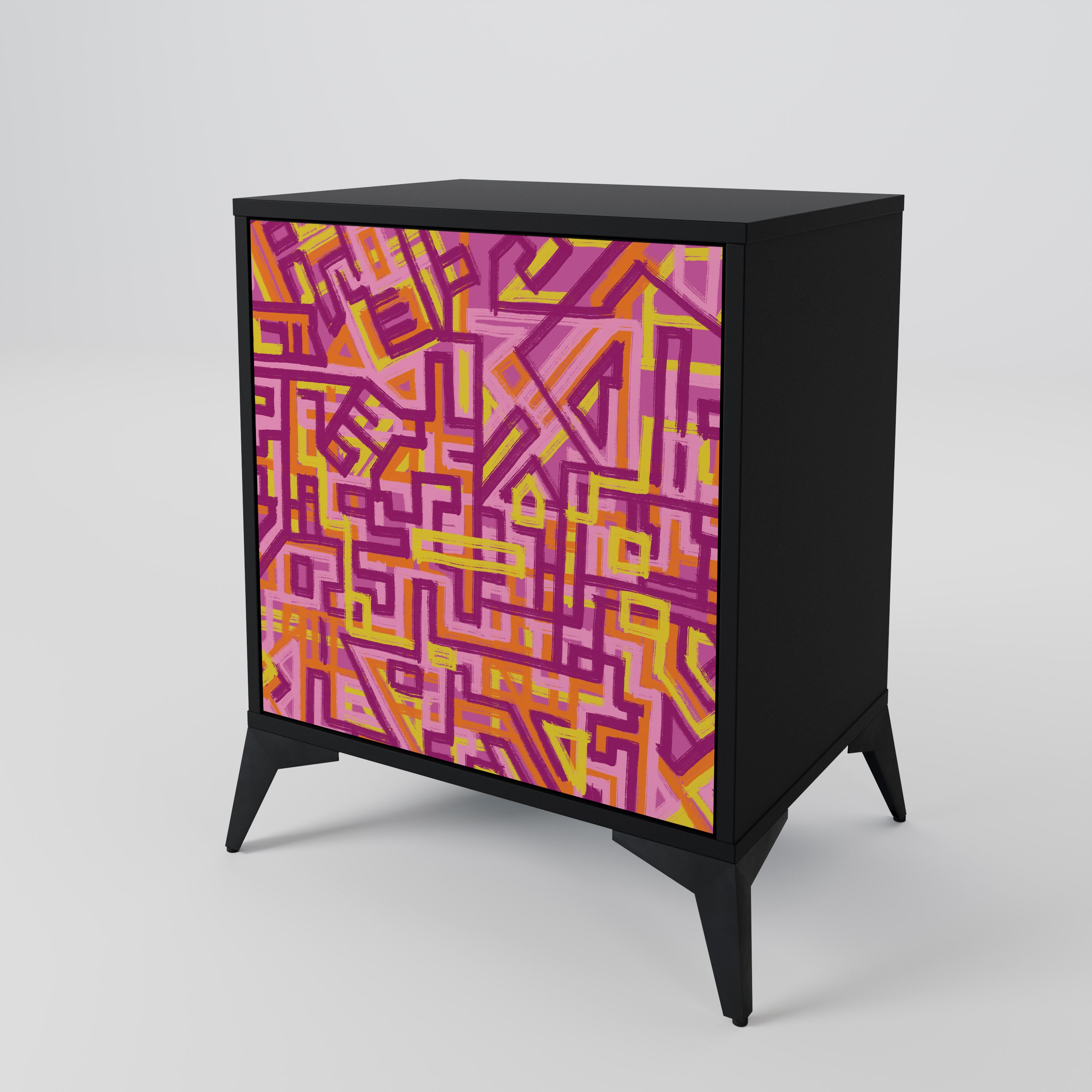 LOVELY MEMORIES Komoda 1-drzwiowa korpus Czarny