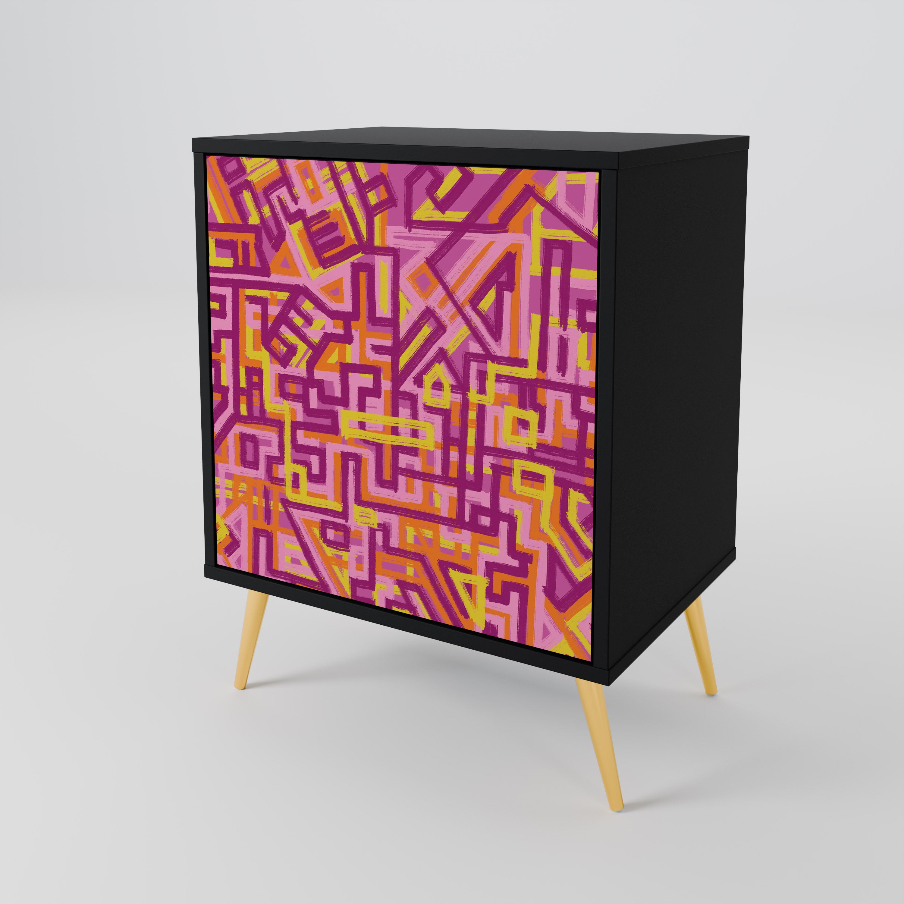 LOVELY MEMORIES Komoda 1-drzwiowa korpus Czarny