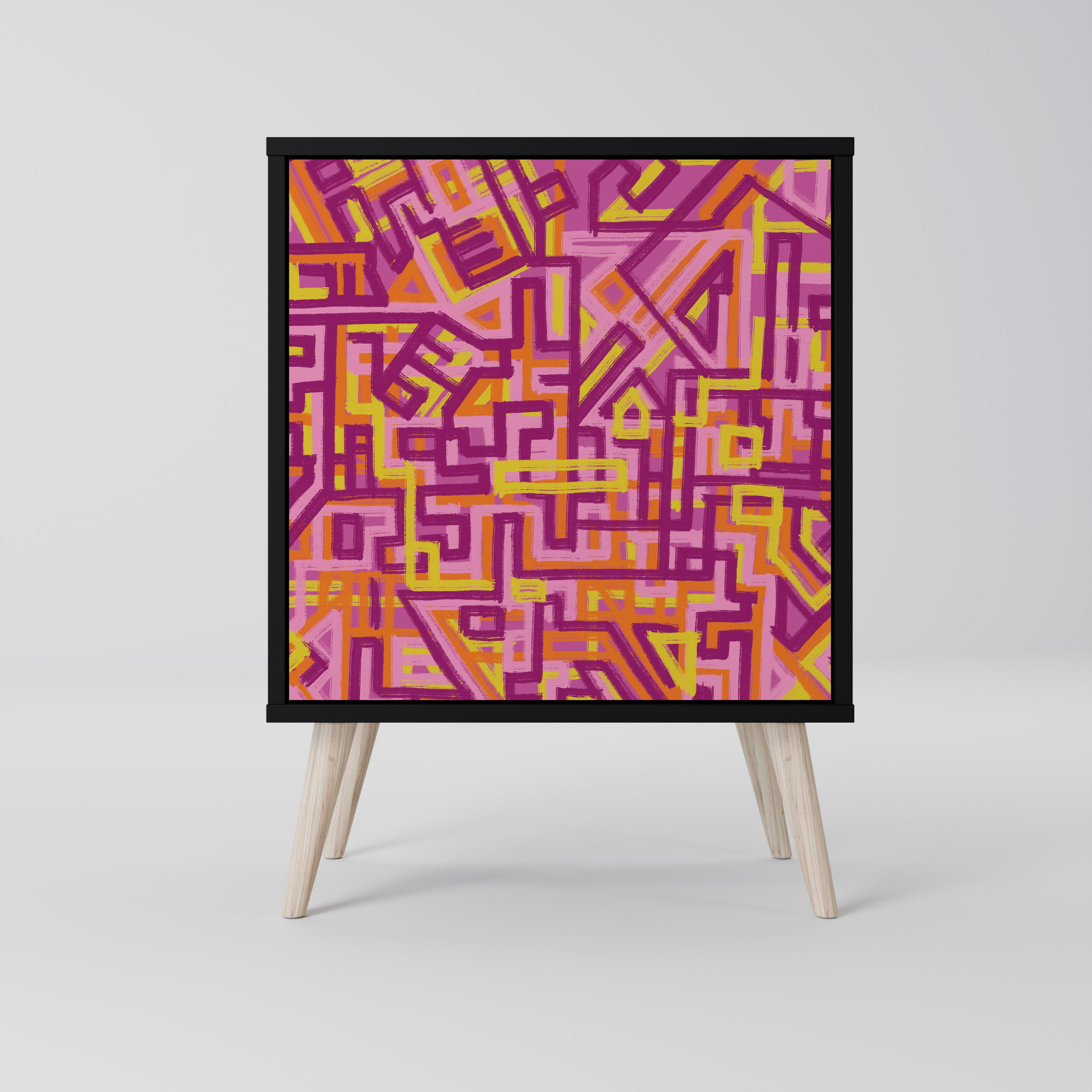 LOVELY MEMORIES Komoda 1-drzwiowa korpus Czarny