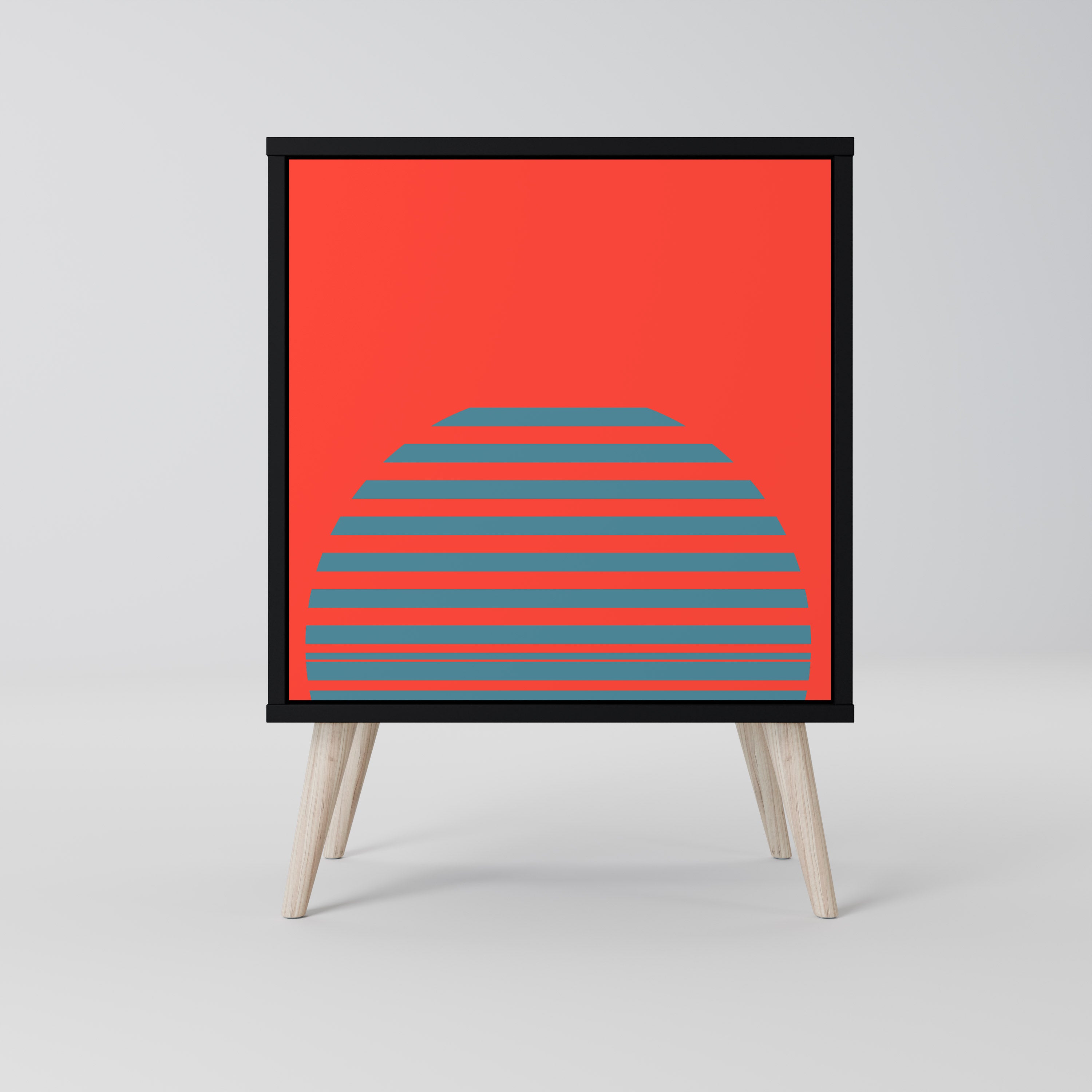 RISING GEOMETRY STARS Komoda 1-drzwiowa korpus Czarny