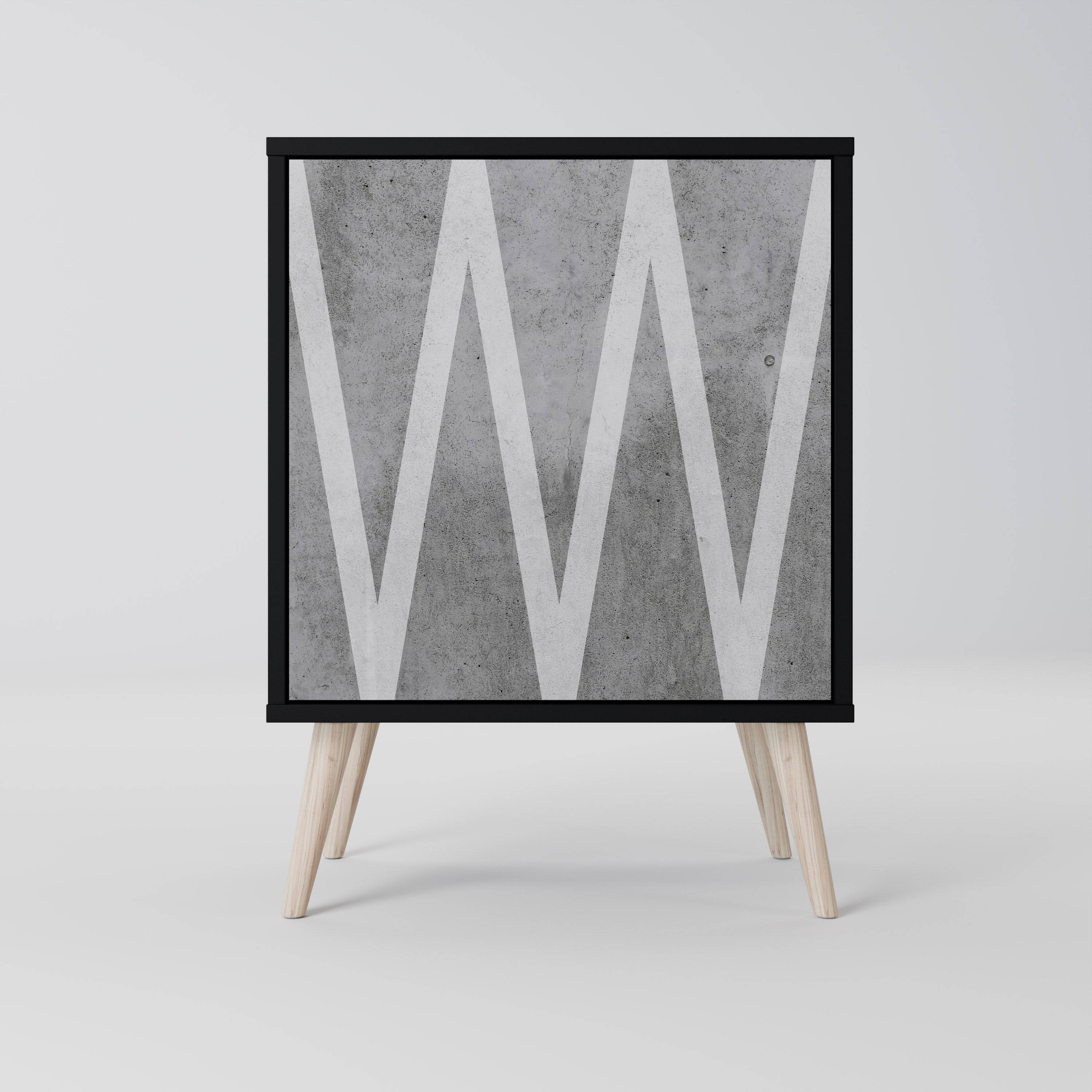 SOLID ZIG ZAG Komoda 1-drzwiowa korpus Czarny