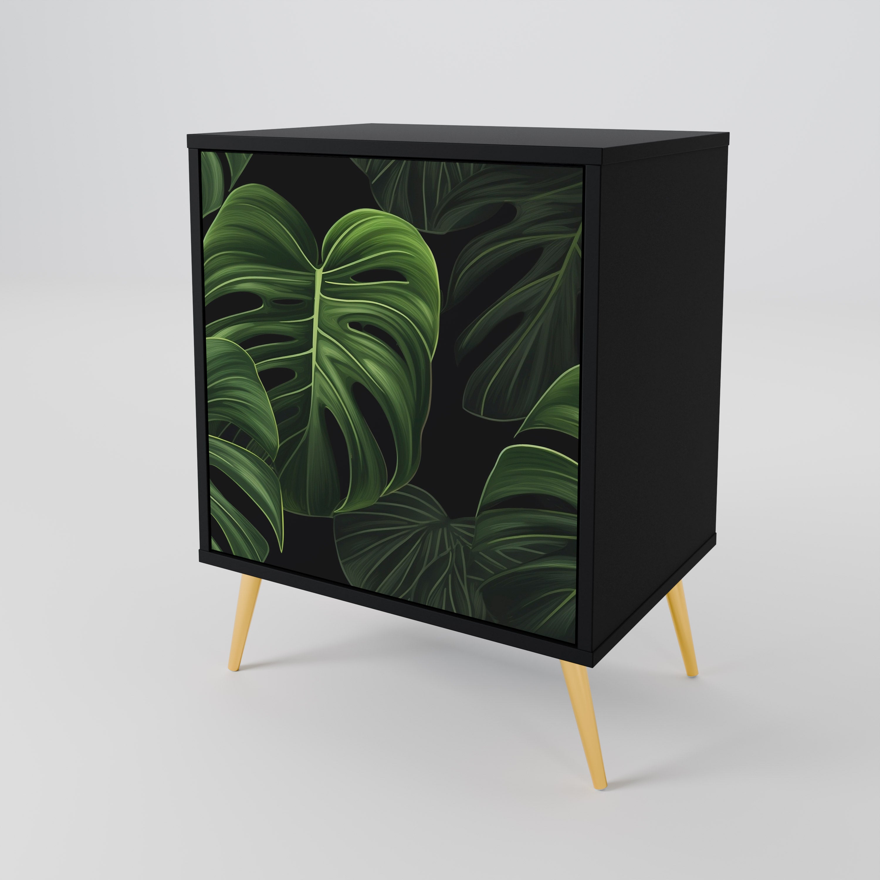 INFINITE MONSTERA Komoda 1-drzwiowa korpus Czarny