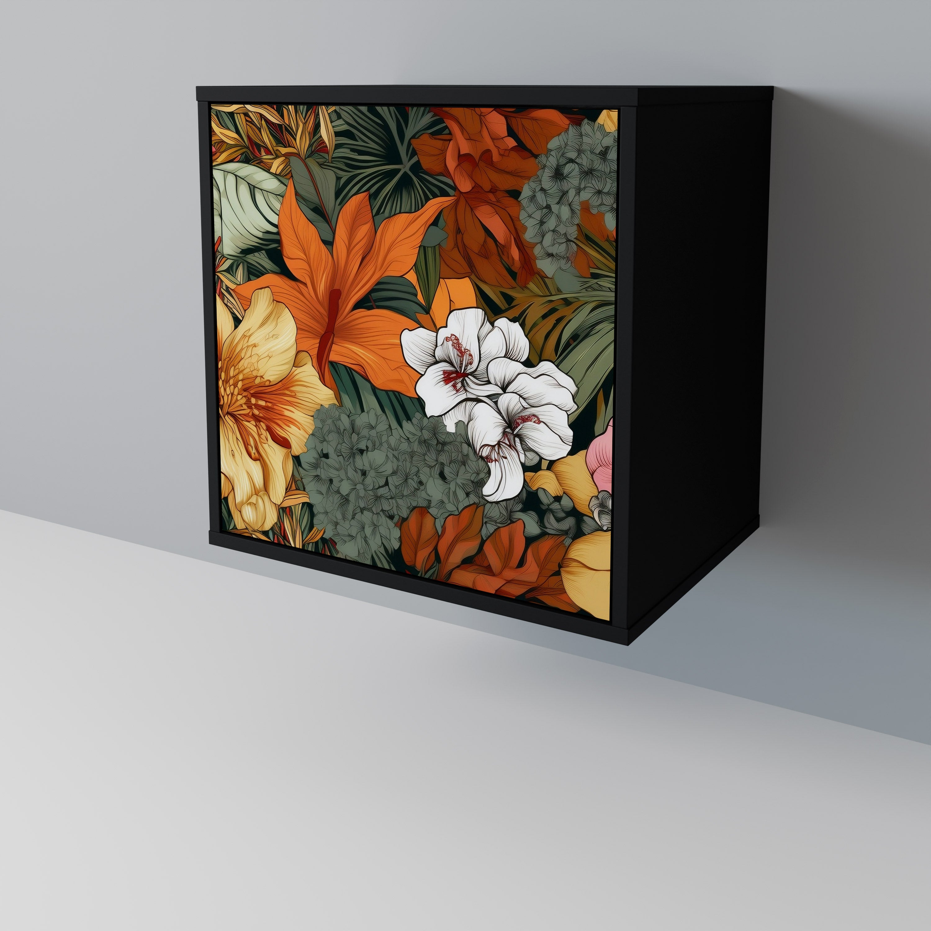 RADIANT FLORA Komoda 1-drzwiowa korpus Czarny