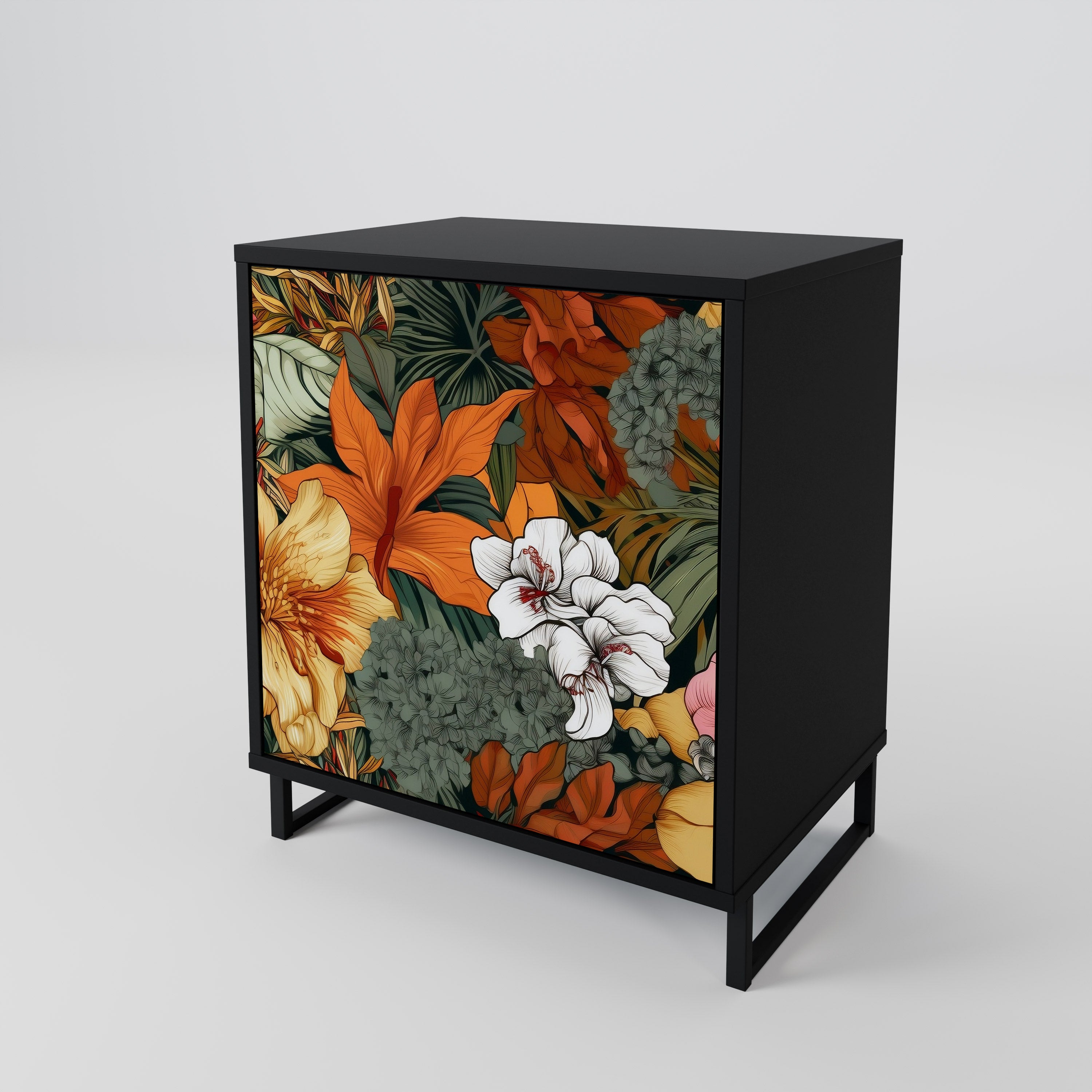 RADIANT FLORA Komoda 1-drzwiowa korpus Czarny