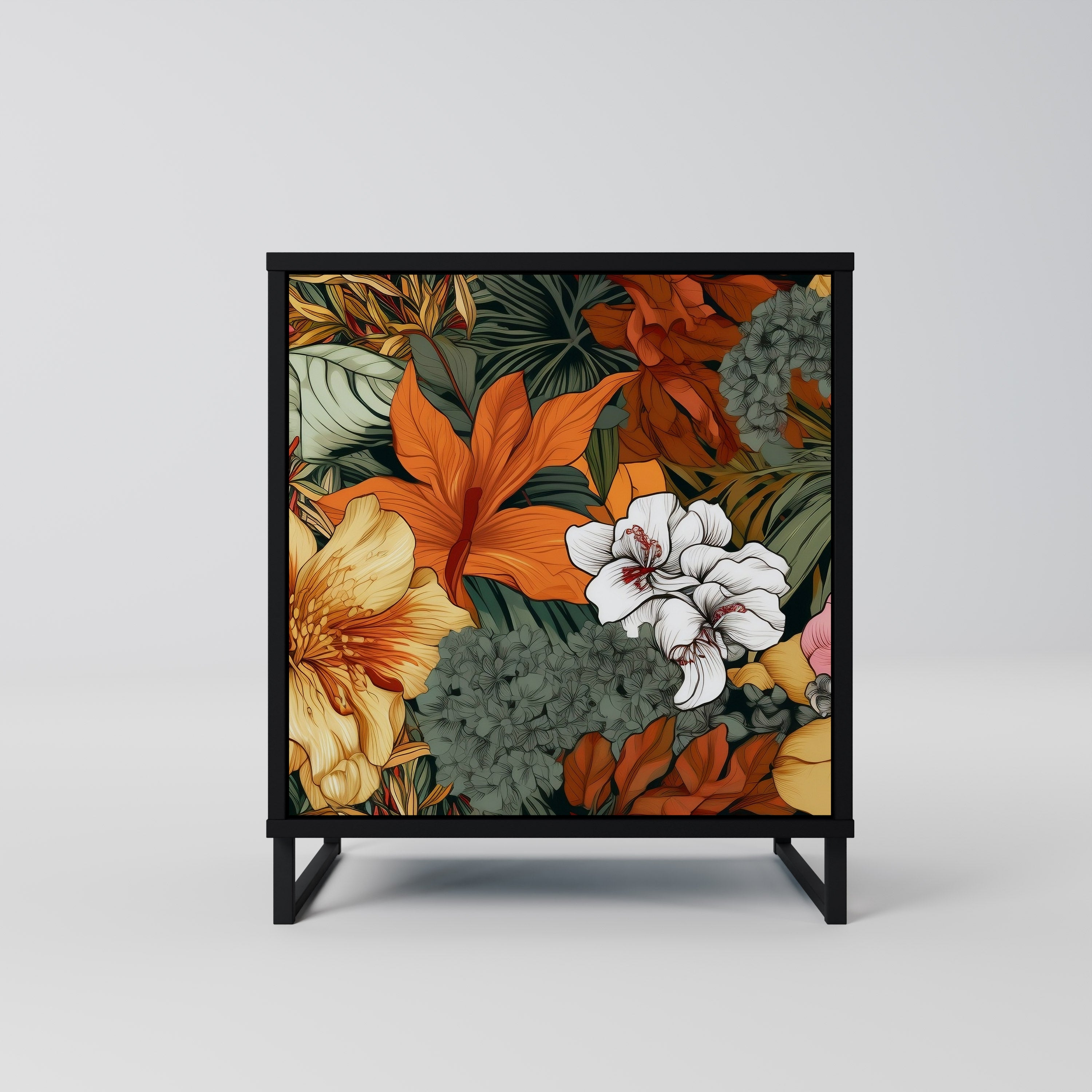 RADIANT FLORA Komoda 1-drzwiowa korpus Czarny