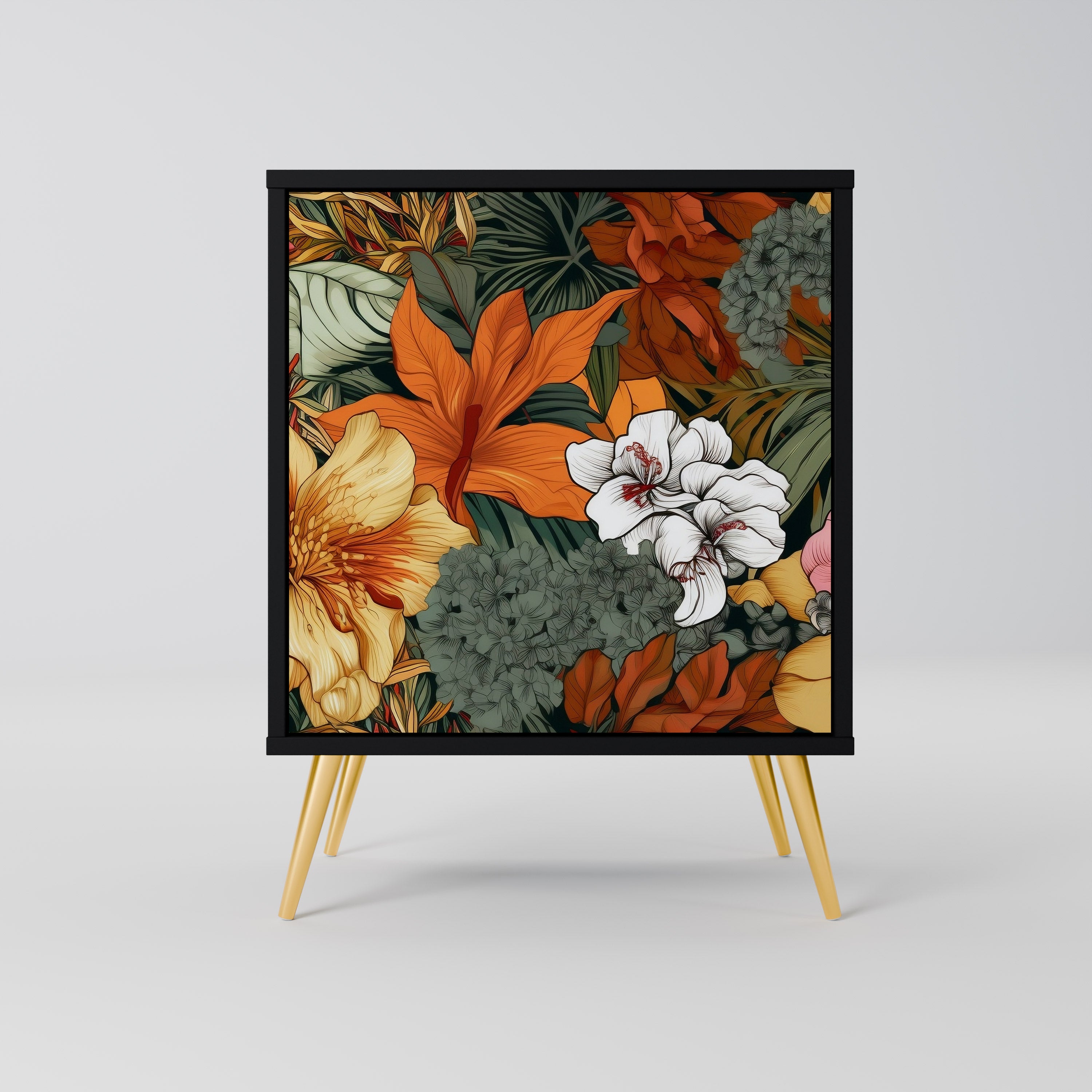 RADIANT FLORA Komoda 1-drzwiowa korpus Czarny