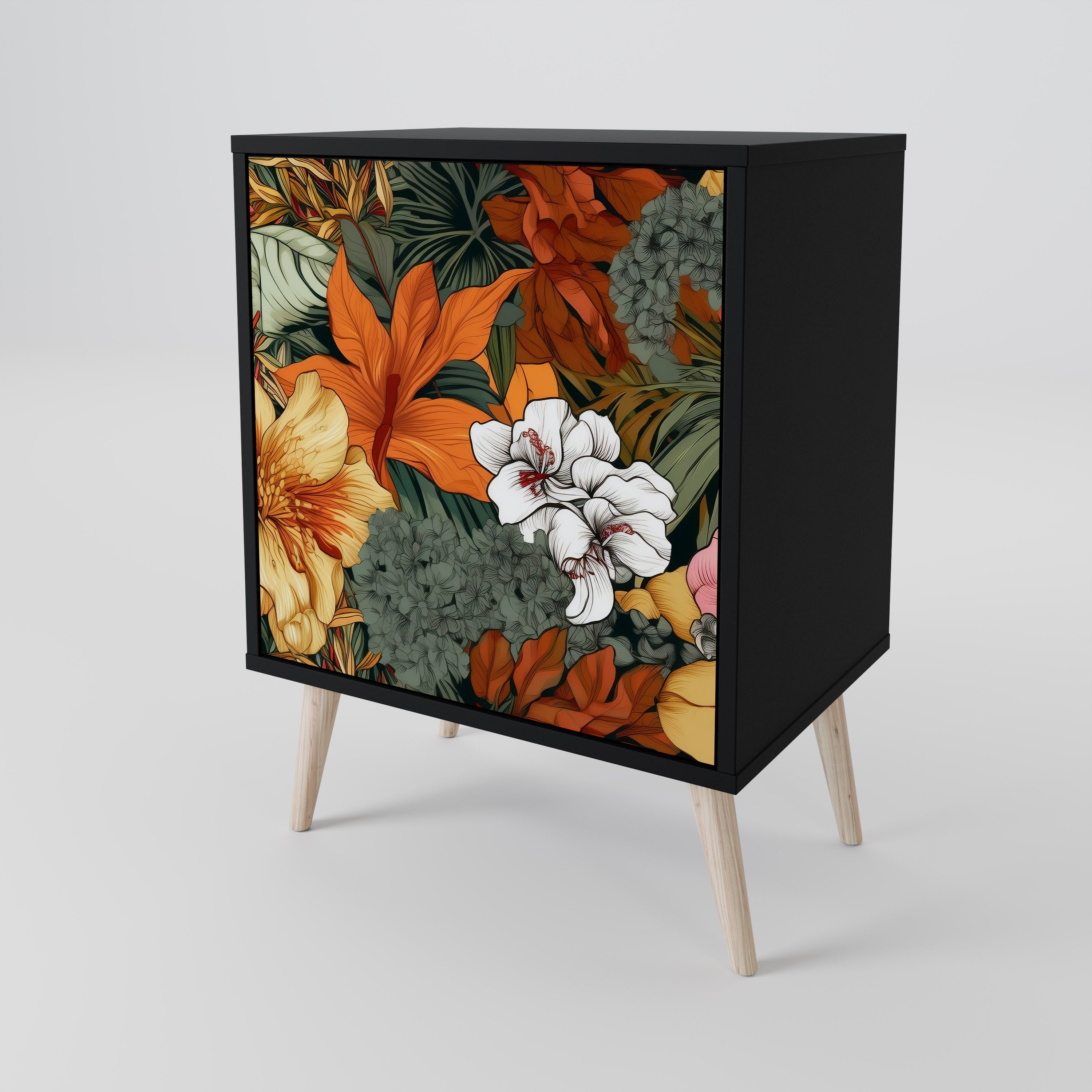 RADIANT FLORA Komoda 1-drzwiowa korpus Czarny