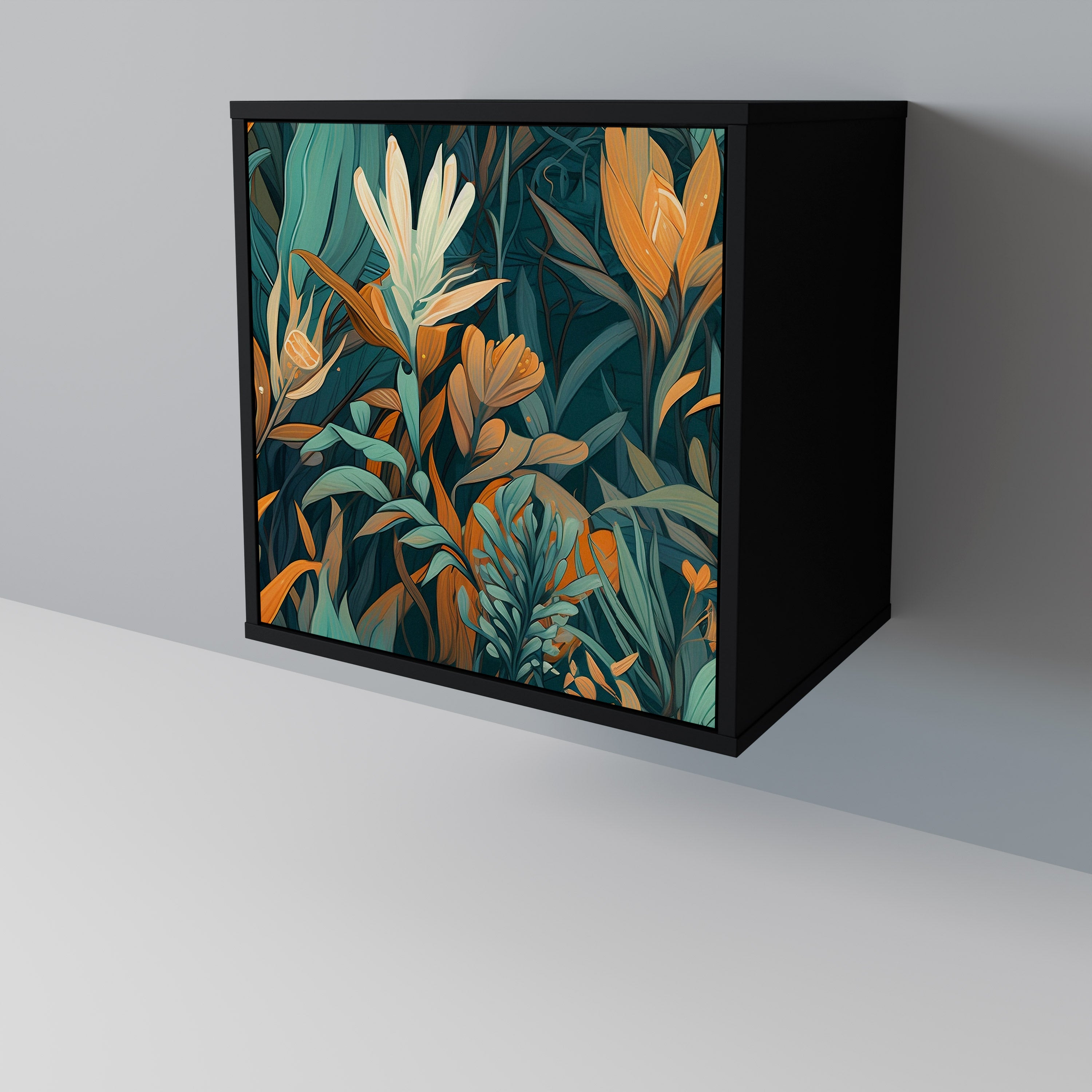 FLORAL SERENITY Komoda 1-drzwiowa korpus Czarny