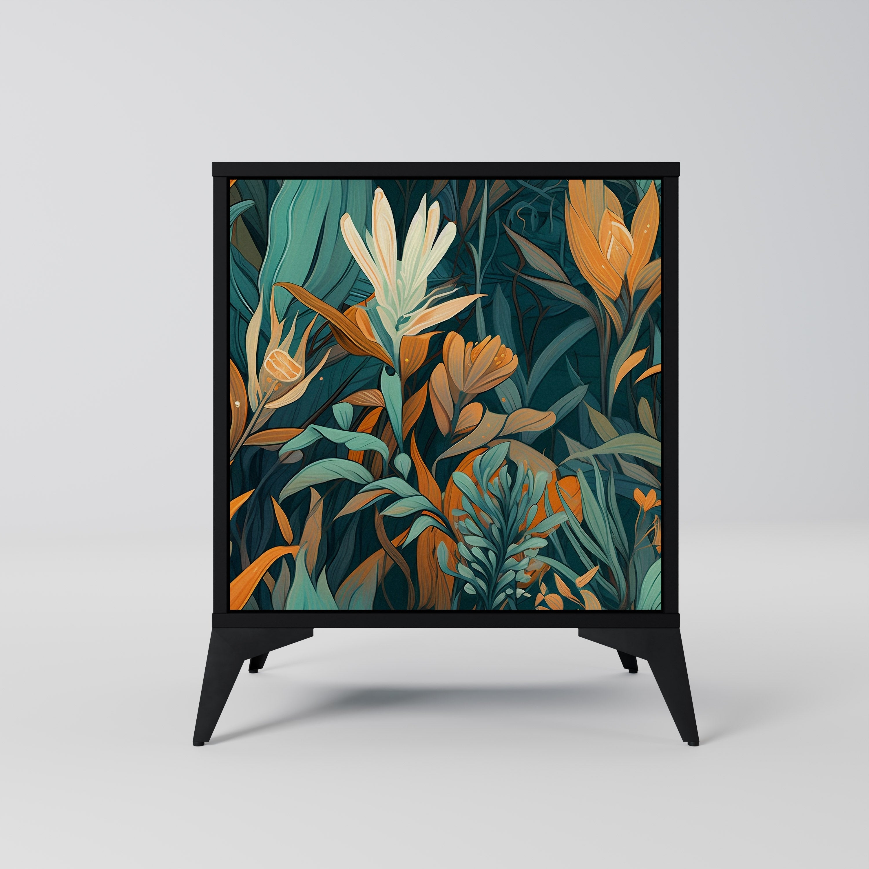 FLORAL SERENITY Komoda 1-drzwiowa korpus Czarny