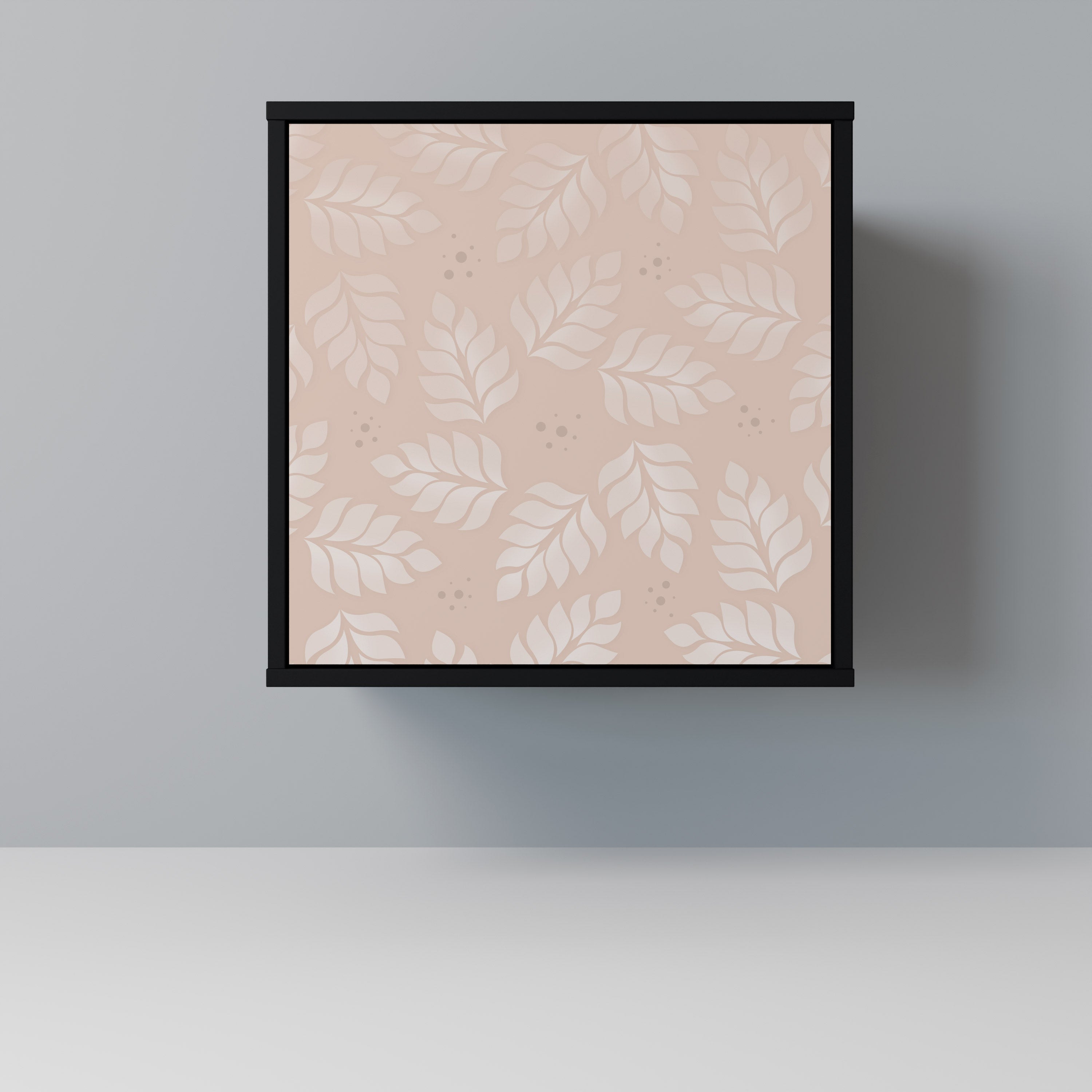 LEAVES ON BEIGE Komoda 1-drzwiowa korpus Czarny