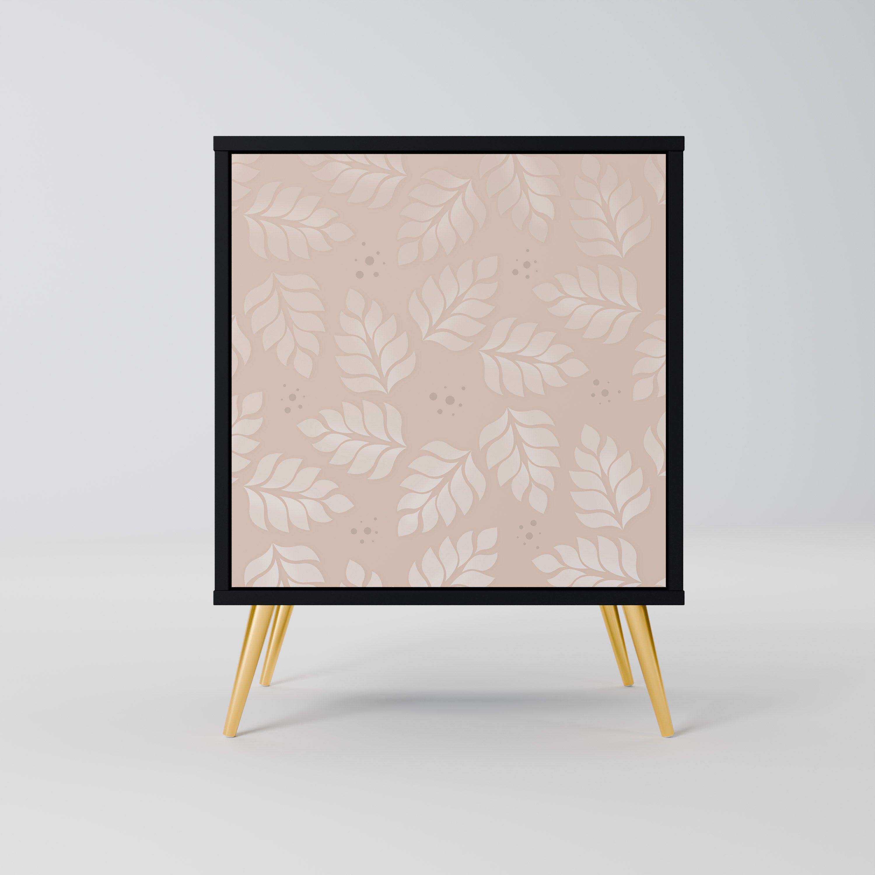 LEAVES ON BEIGE Komoda 1-drzwiowa korpus Czarny