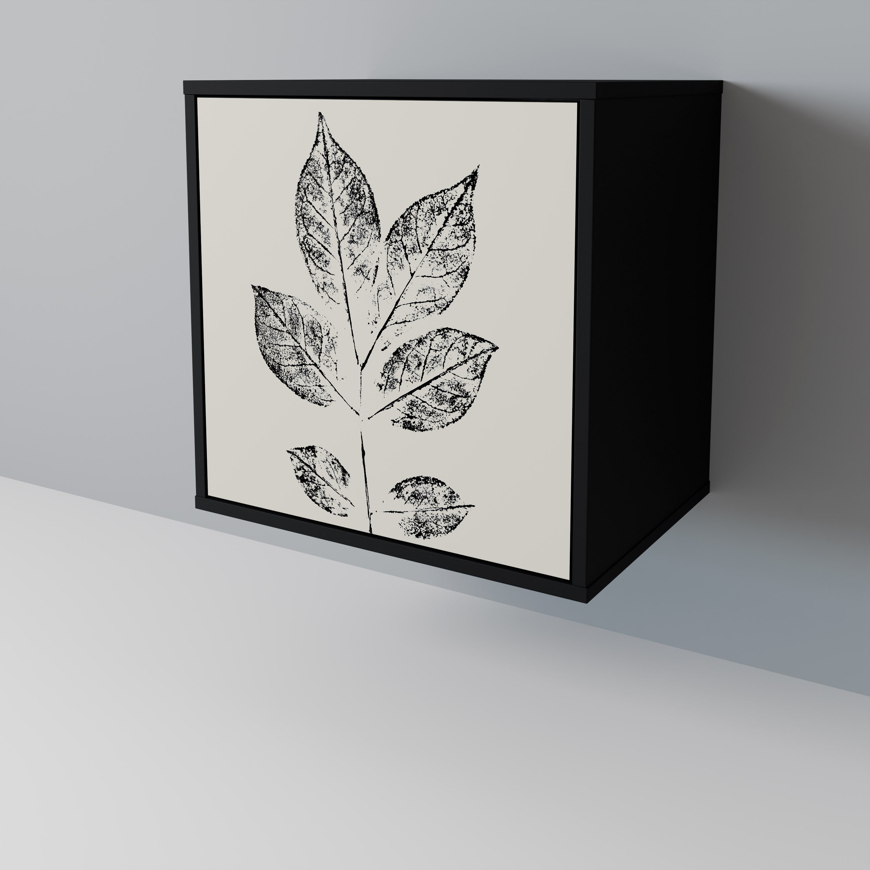 LEAFY STAMPS Komoda 1-drzwiowa korpus Czarny