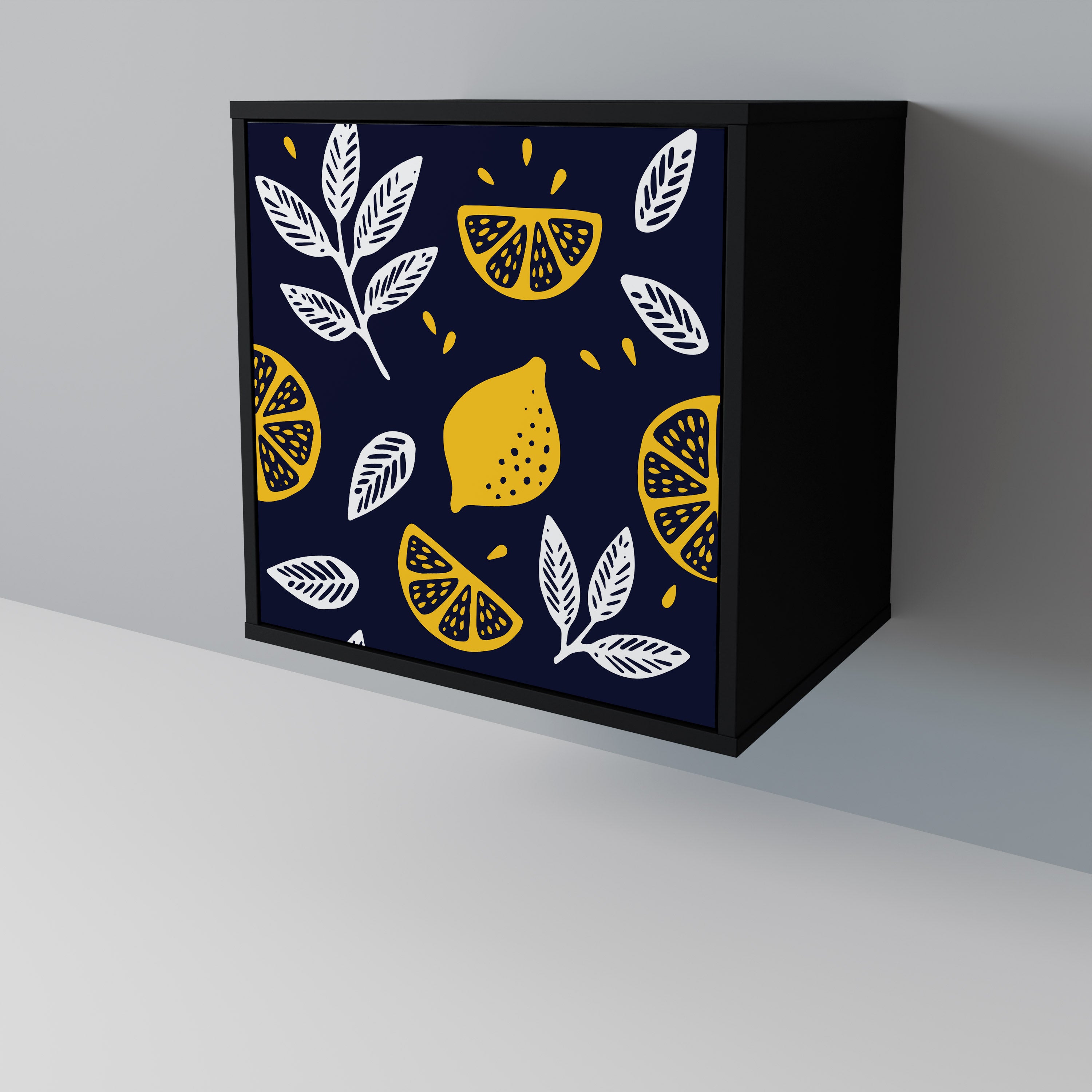 CITRUS BLACK AND WHITE Komoda 1-drzwiowa korpus Czarny