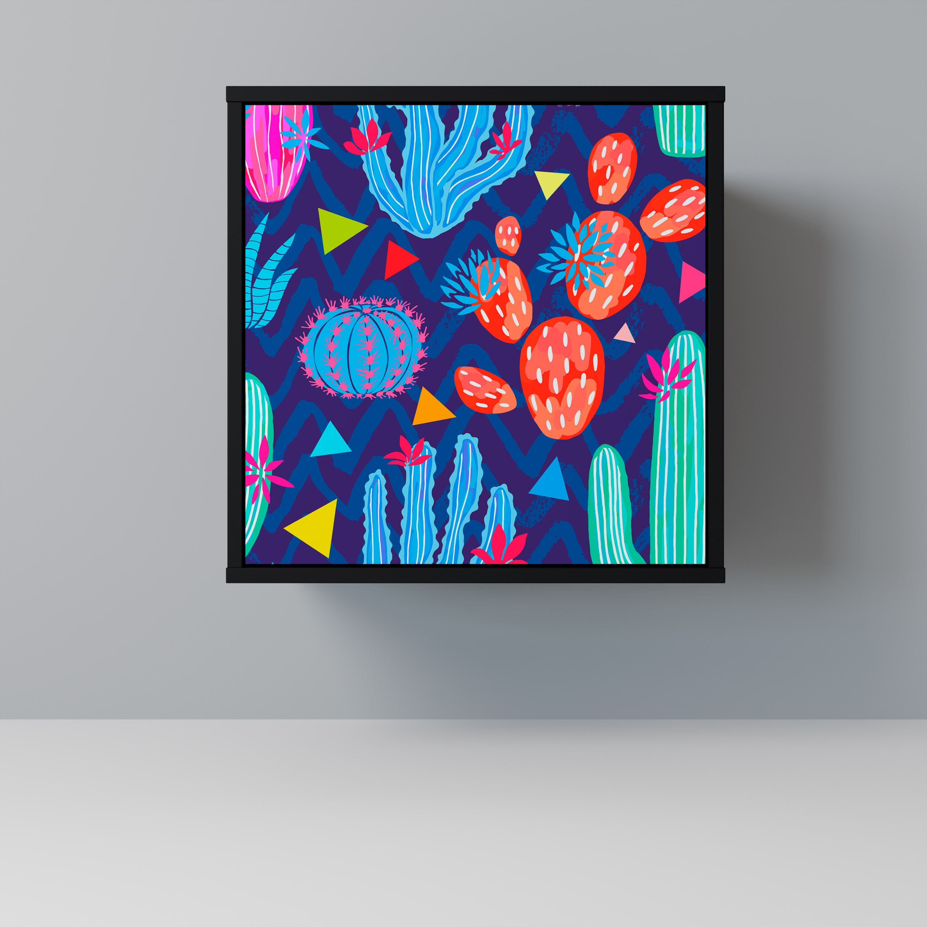 CACTUS VIBES Komoda 1-drzwiowa korpus Czarny