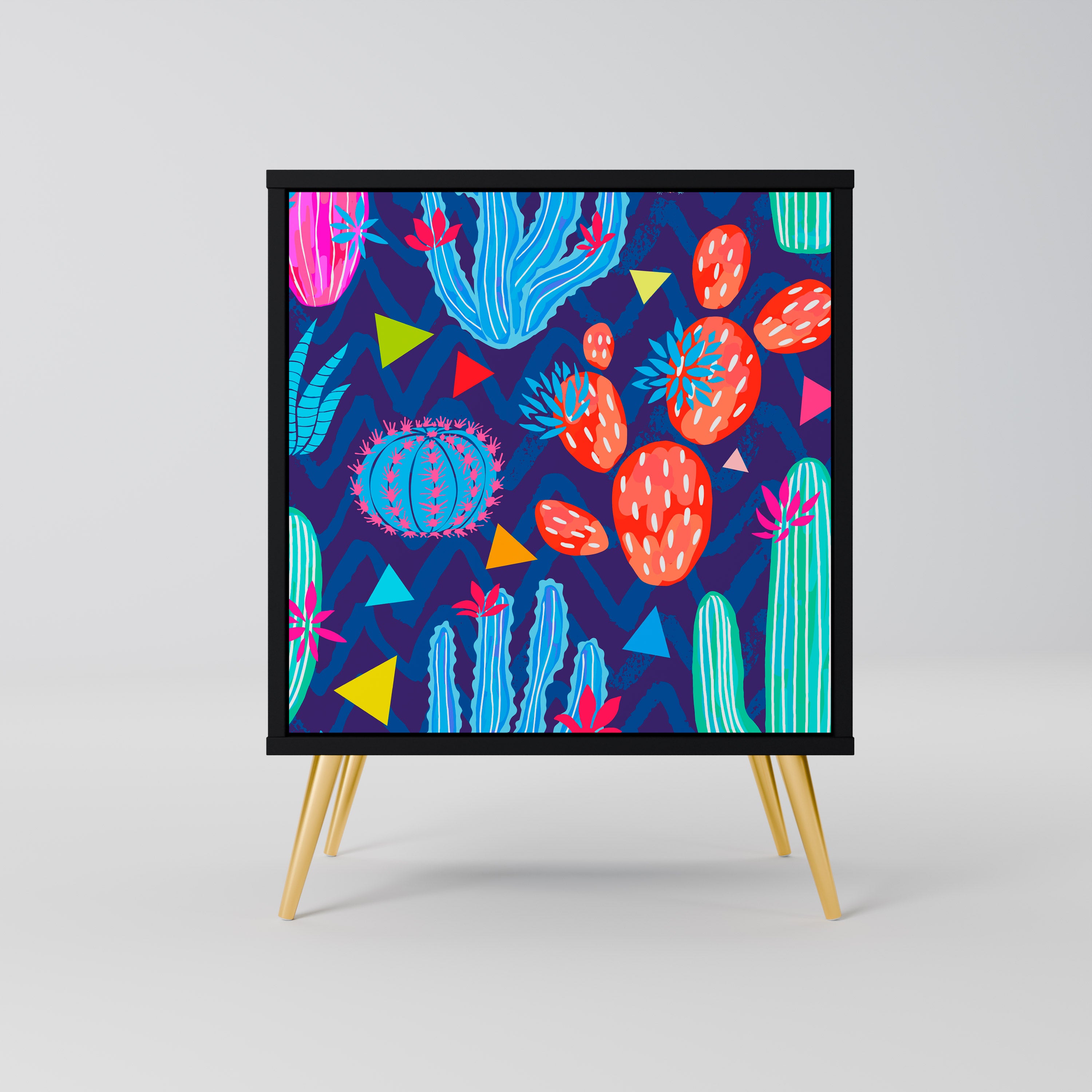 CACTUS VIBES Komoda 1-drzwiowa korpus Czarny