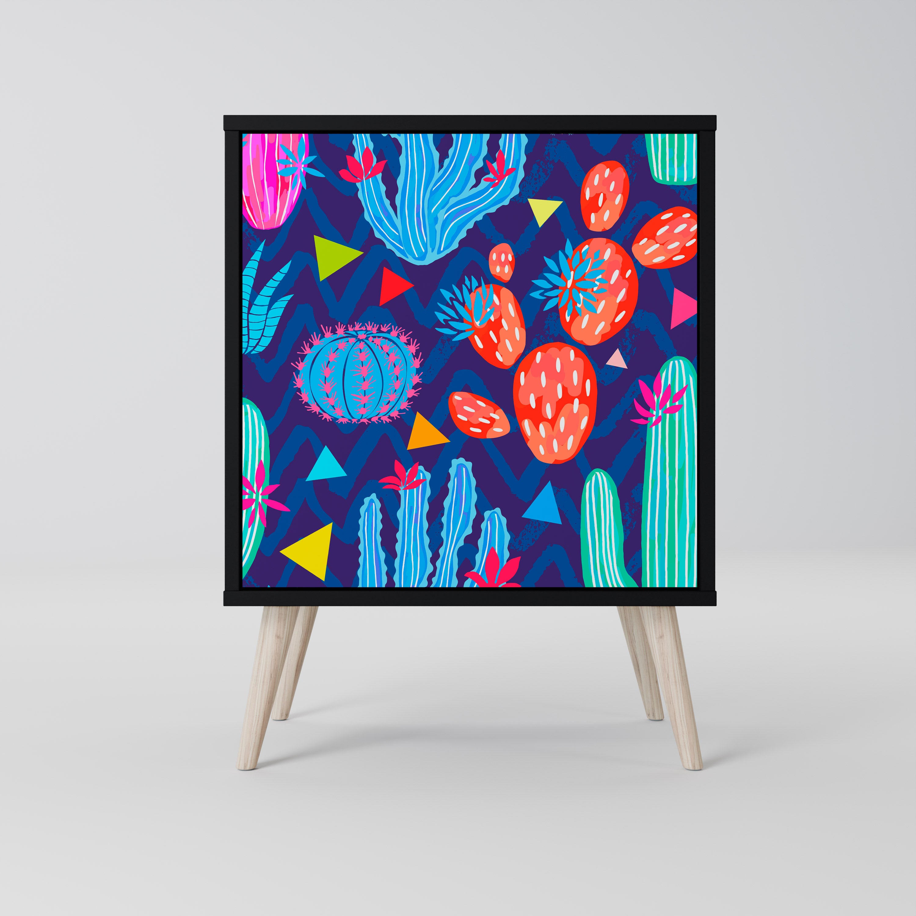 CACTUS VIBES Komoda 1-drzwiowa korpus Czarny