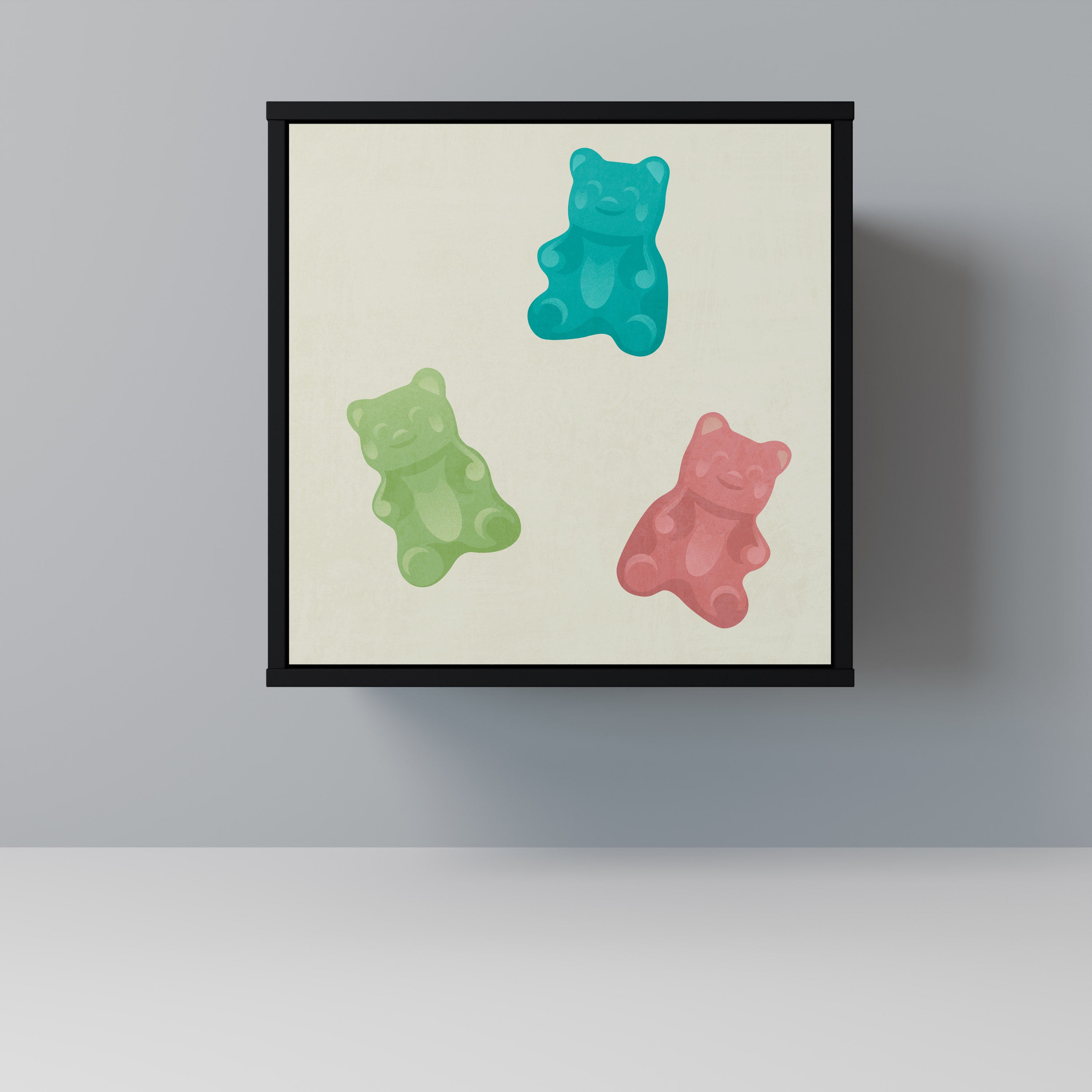 GUMMY BEARS Komoda 1-drzwiowa korpus Czarny