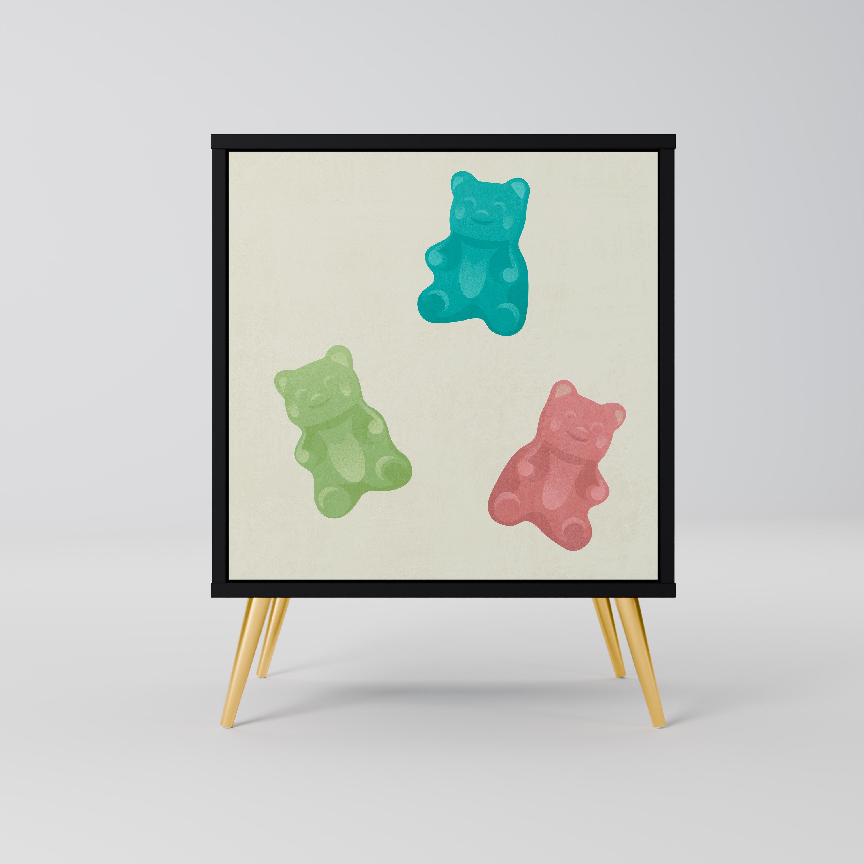 GUMMY BEARS Komoda 1-drzwiowa korpus Czarny