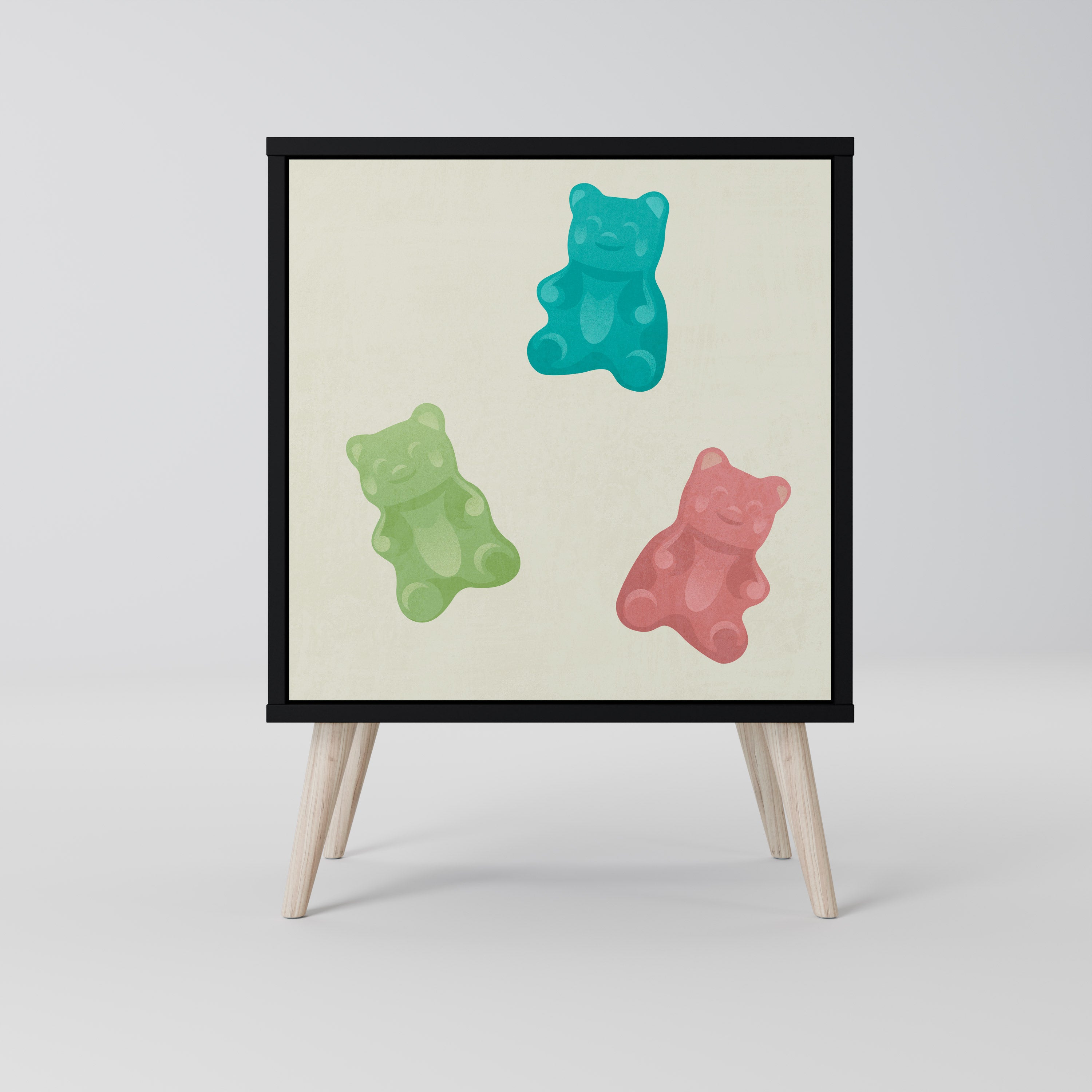 GUMMY BEARS Komoda 1-drzwiowa korpus Czarny