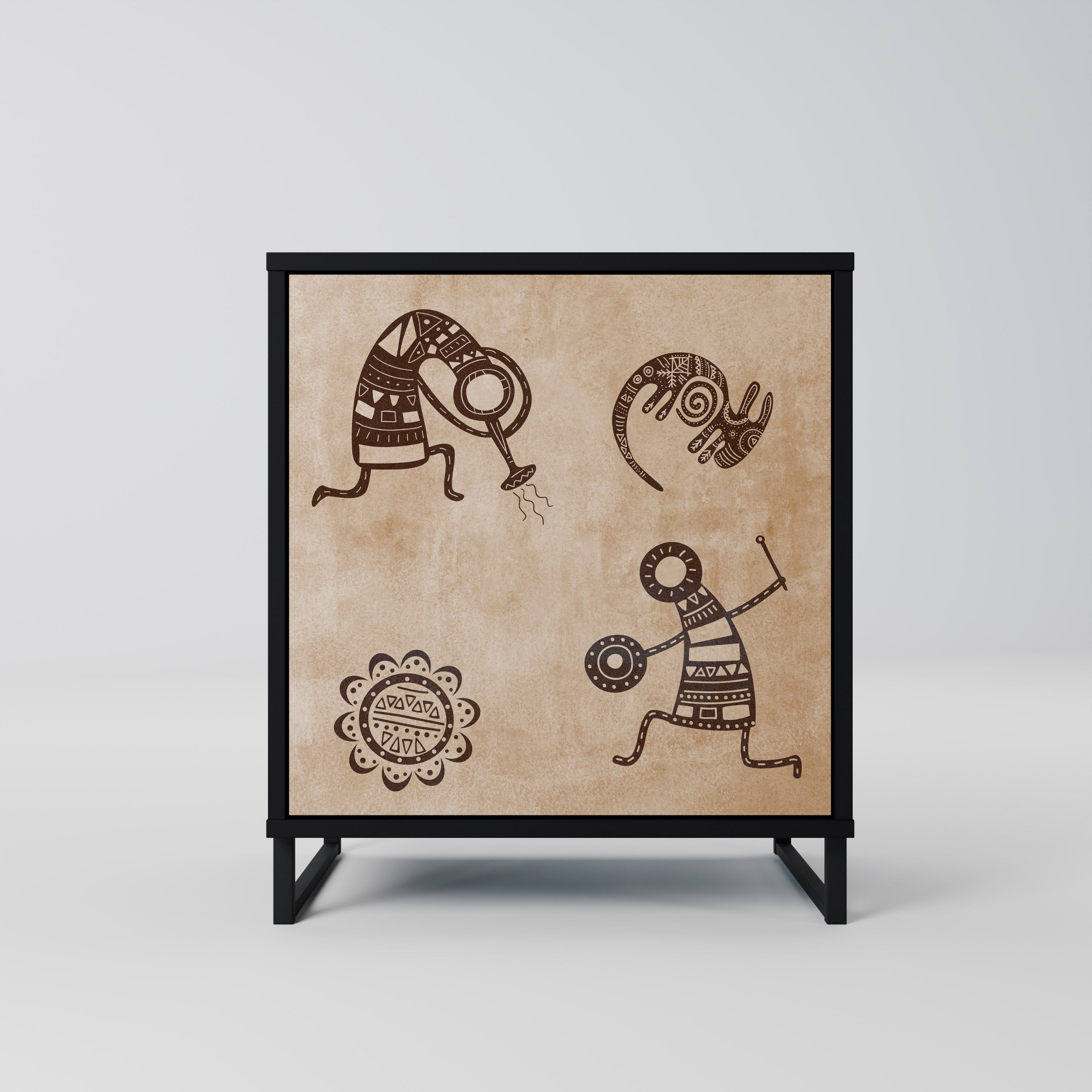 AFRICAN STYLE Komoda 1-drzwiowa korpus Czarny