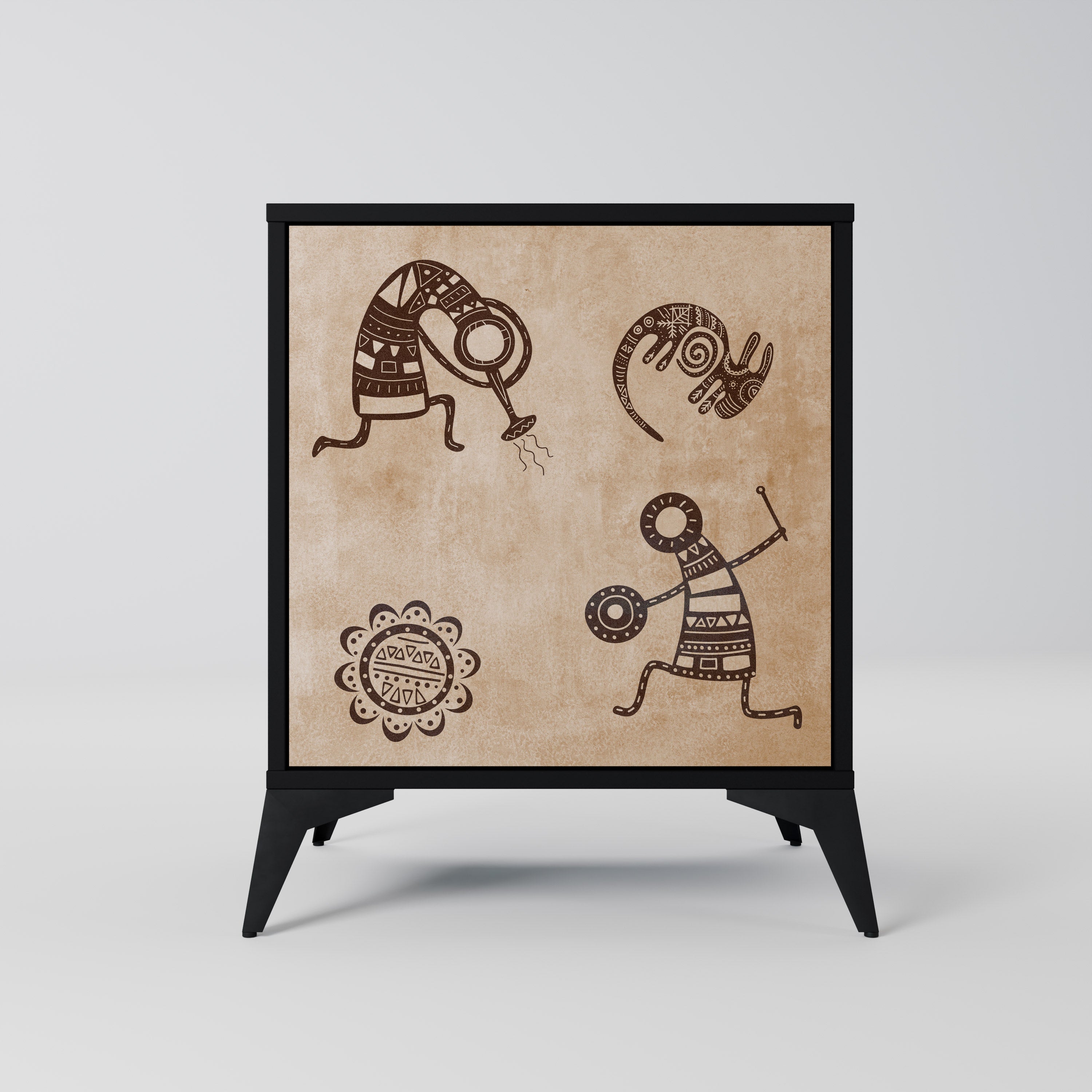 AFRICAN STYLE Komoda 1-drzwiowa korpus Czarny